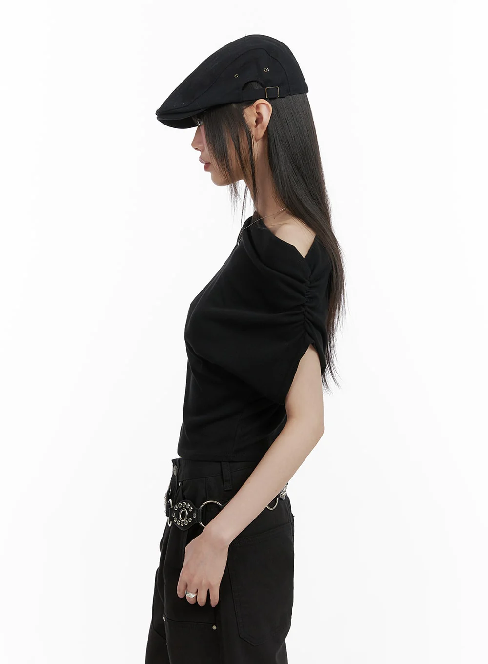 Shirred One-Shoulder Top CA419 - Image 4