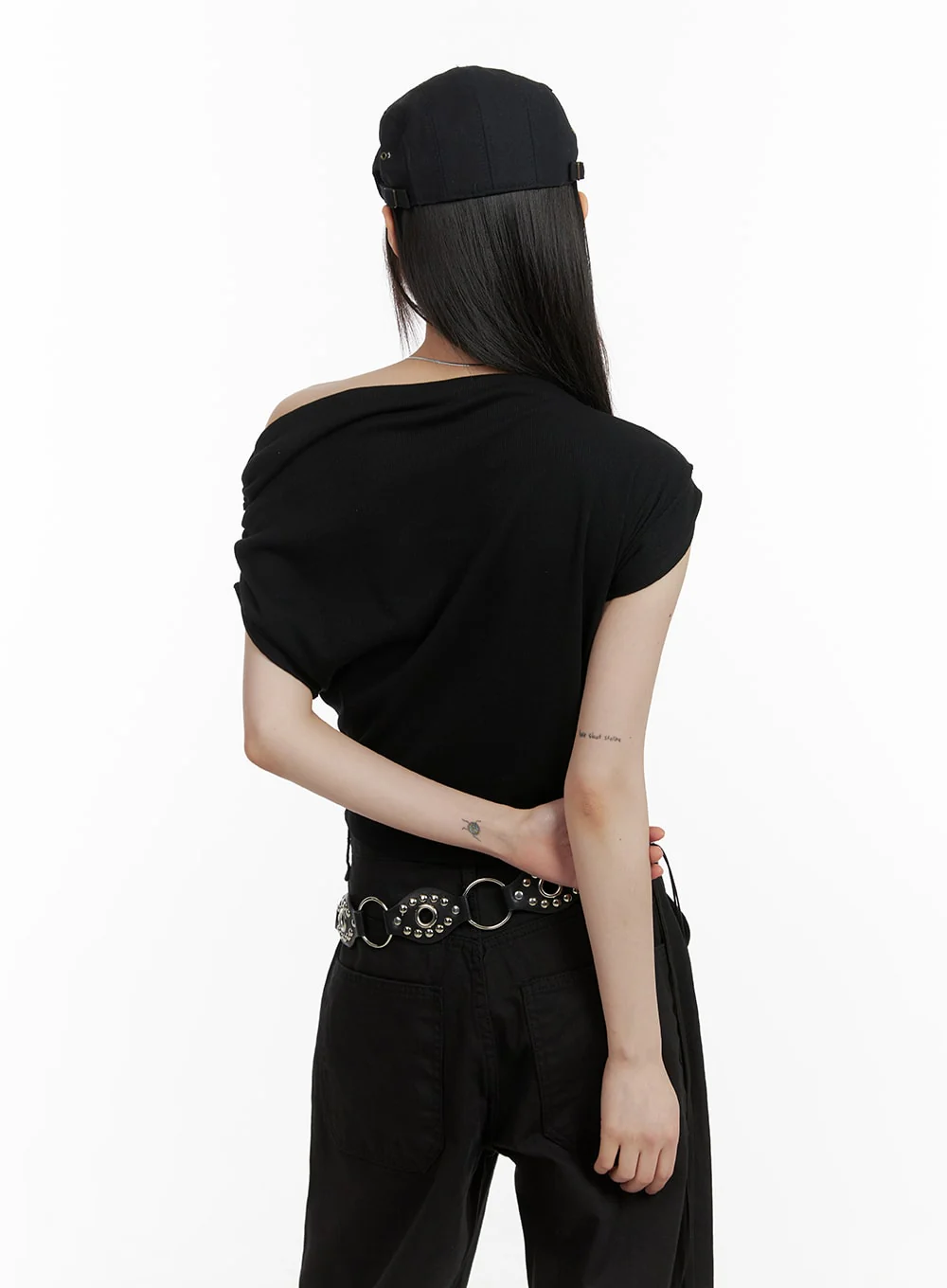 Shirred One-Shoulder Top CA419 - Image 6