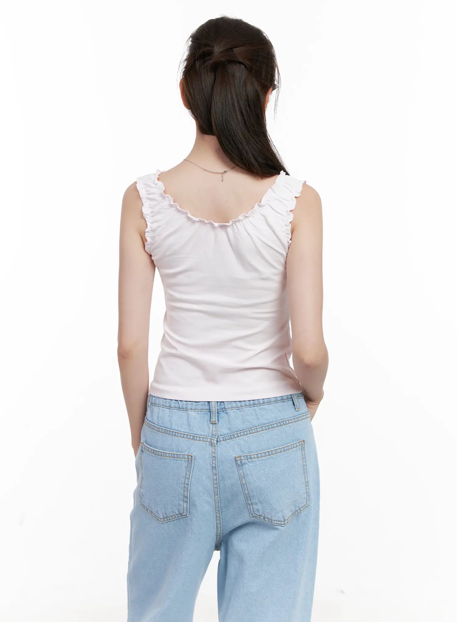 Shirred Ribbon 2-Way Sleeveless Top CL523 - Image 7
