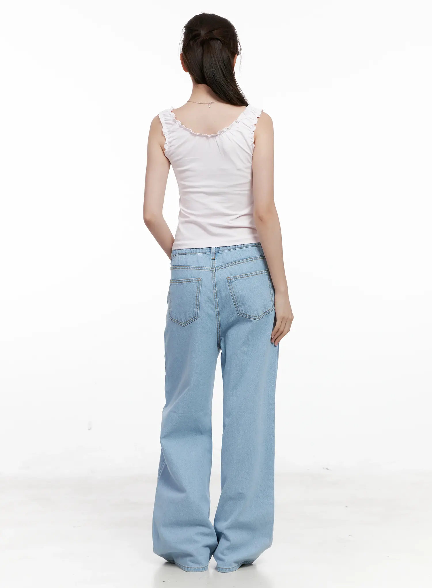 Shirred Ribbon 2-Way Sleeveless Top CL523 - Image 8