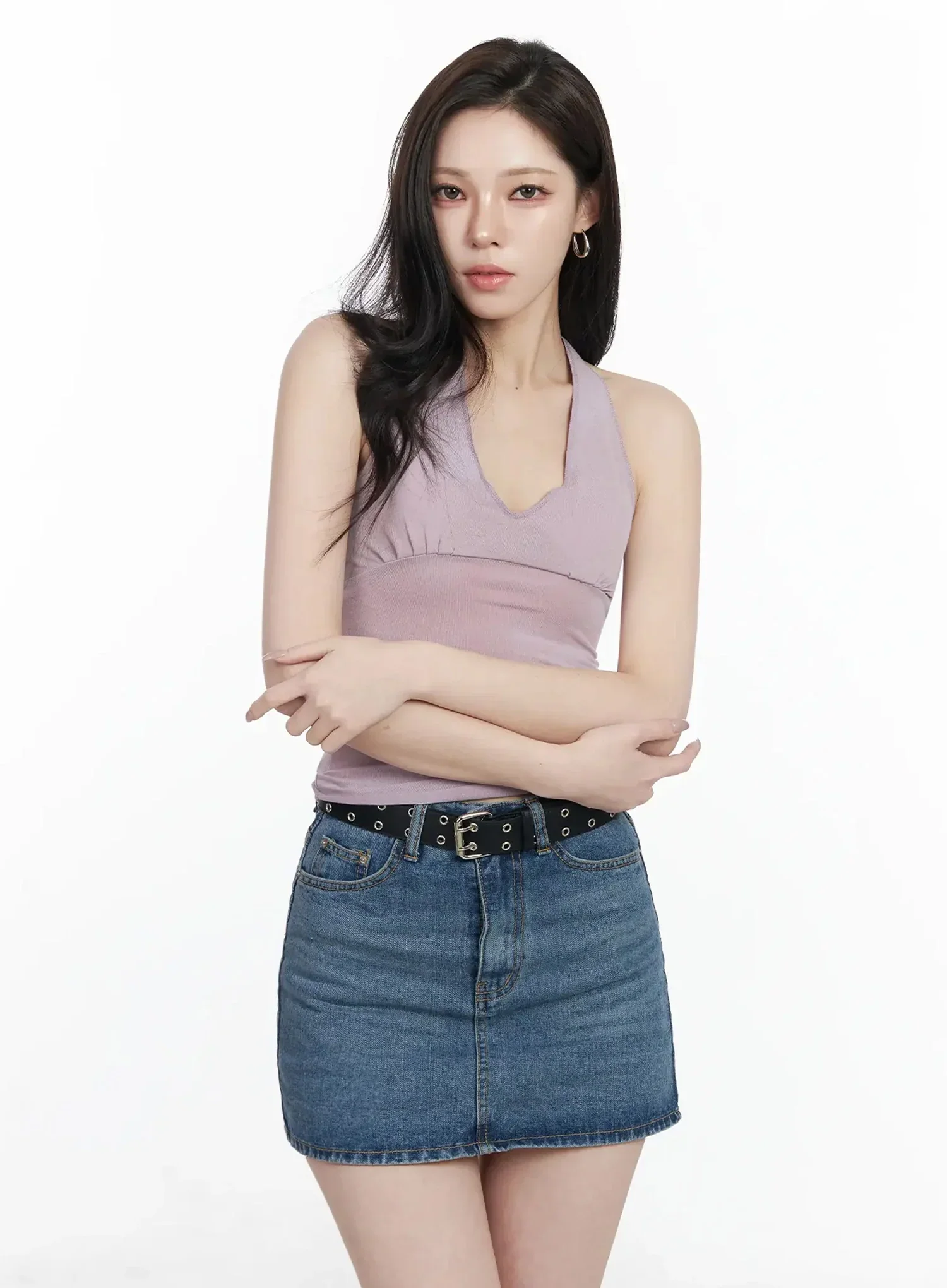 Shirred Sleeveless Halter Neck Tank Top IJ528 - Image 14