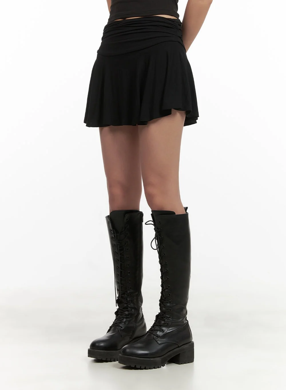 Shirred Solid Mini Skirt CY420 - Image 6