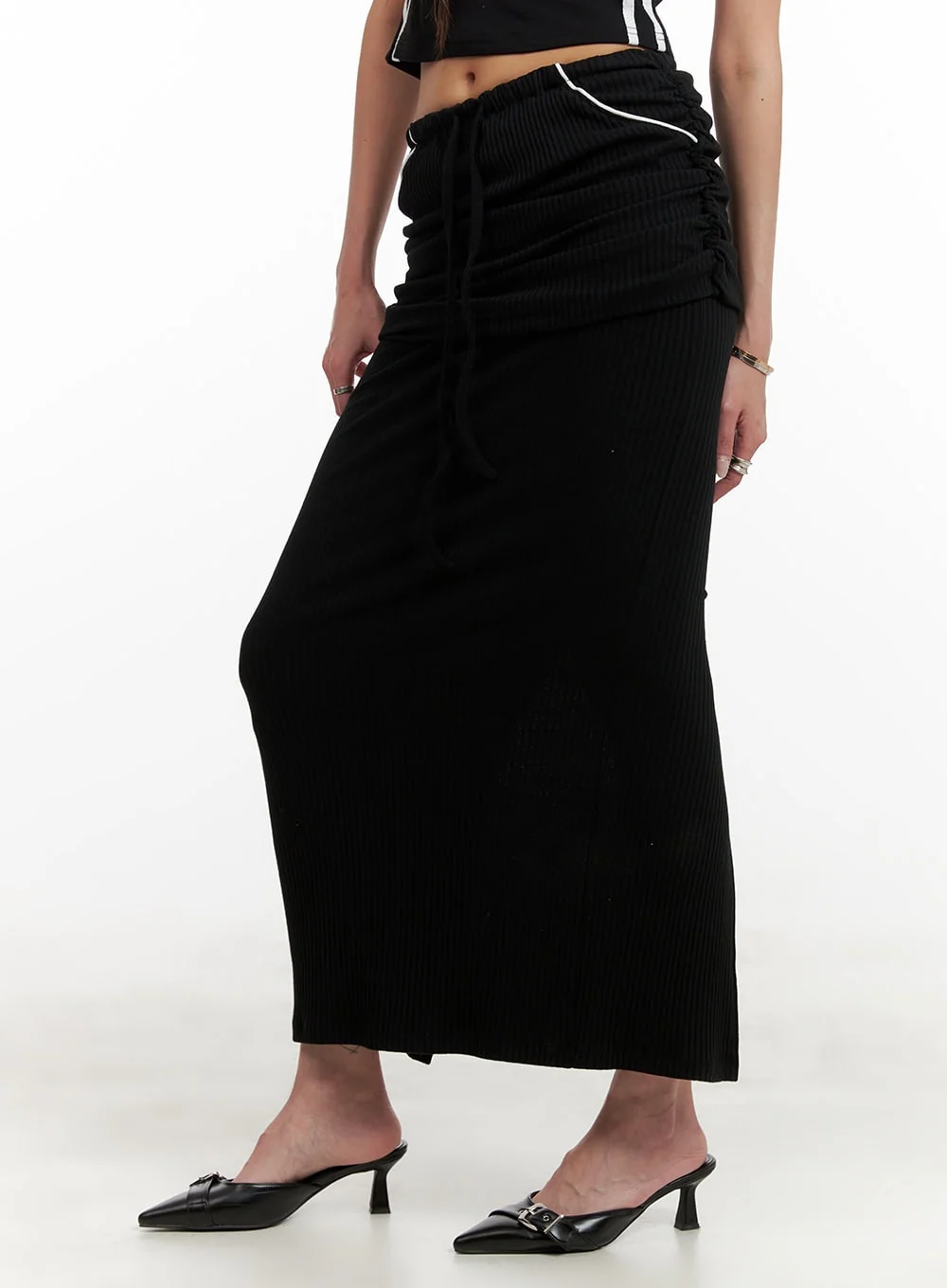 Shirred Sporty Maxi Skirt CY402 - Image 2
