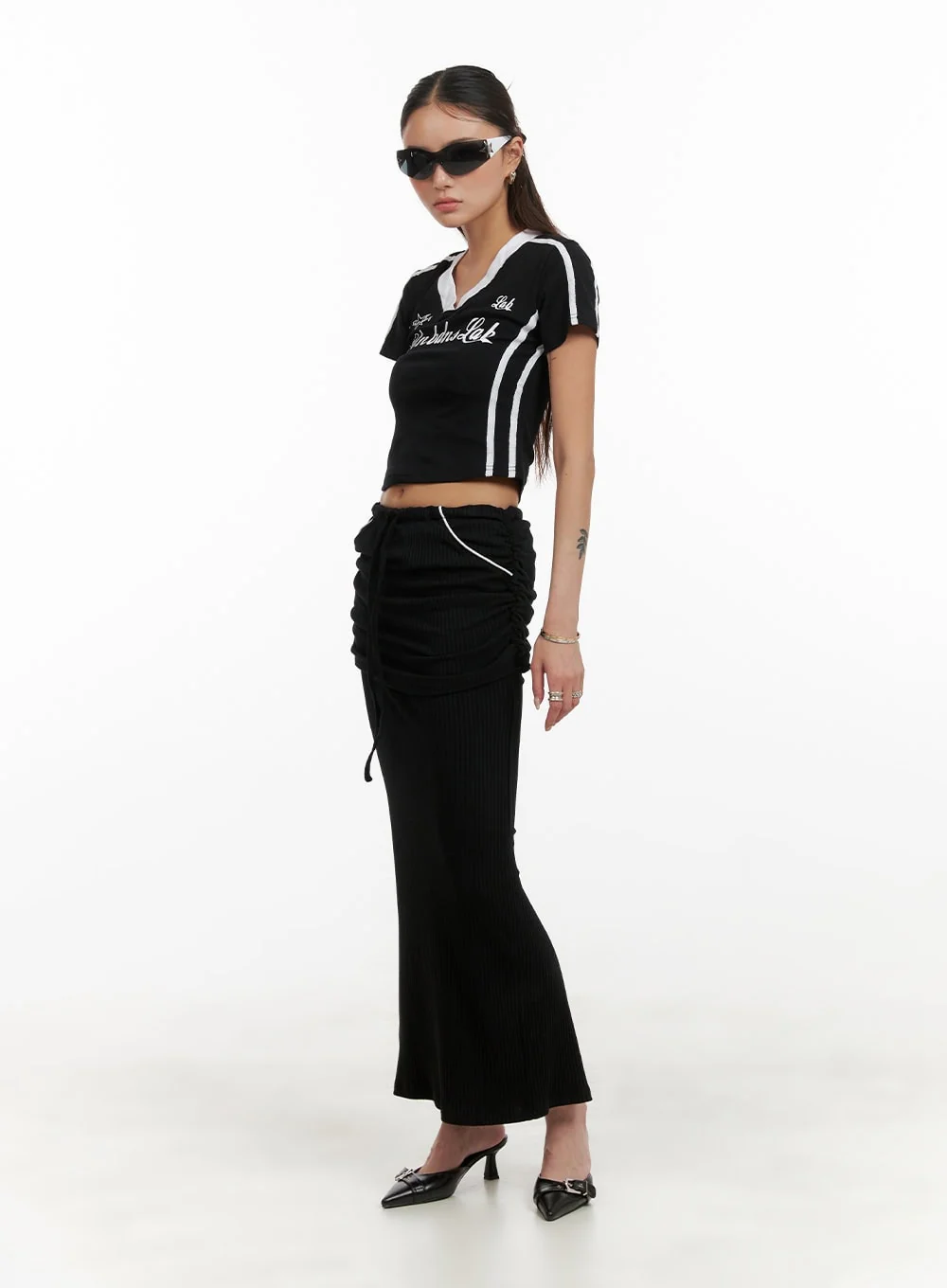 Shirred Sporty Maxi Skirt CY402 - Image 3
