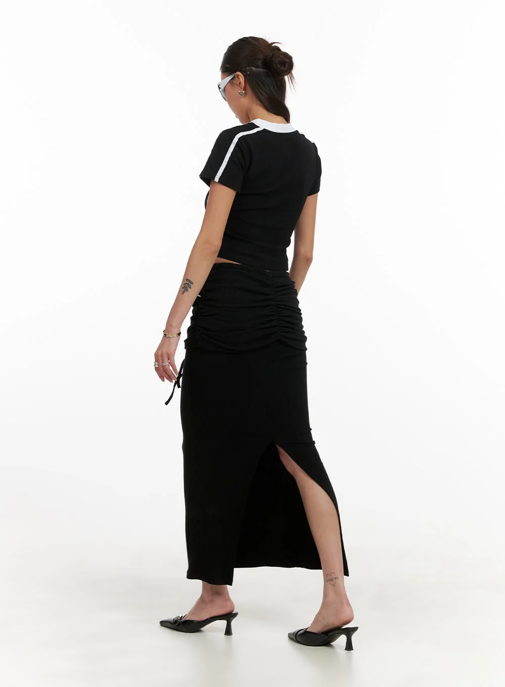 Shirred Sporty Maxi Skirt CY402 - Image 5