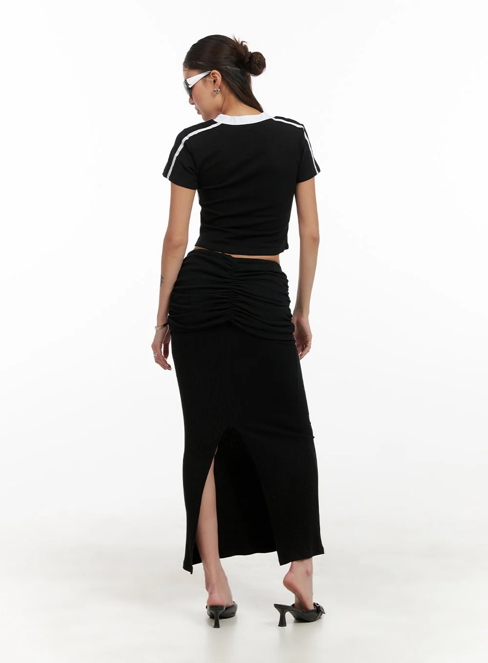 Shirred Sporty Maxi Skirt CY402 - Image 6