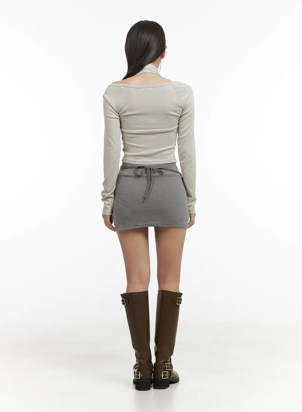 Shirred Square Neck Crop Top CO417 - Image 7