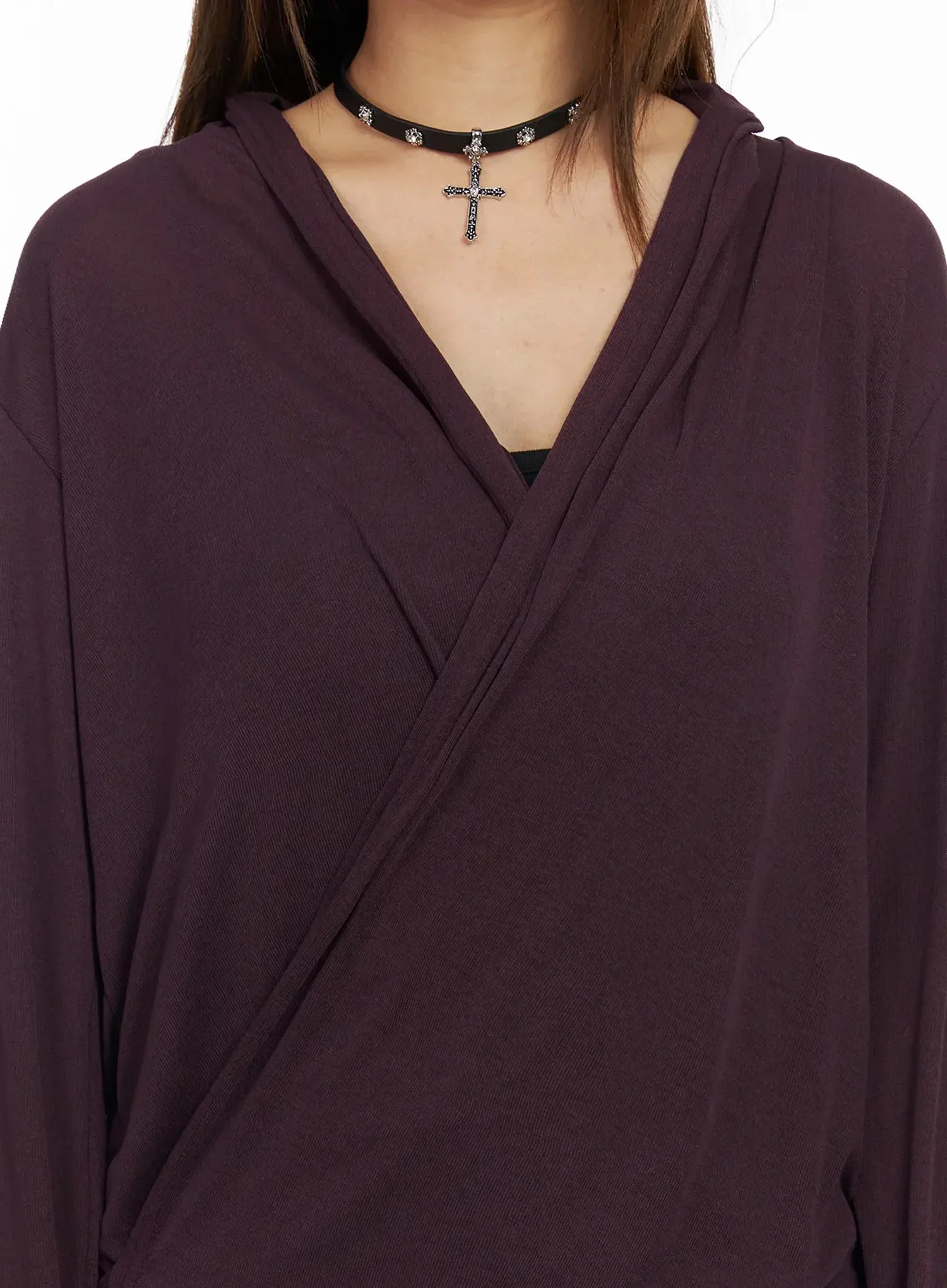 Shirred Wrap Long Sleeve Top IY515 - Image 4