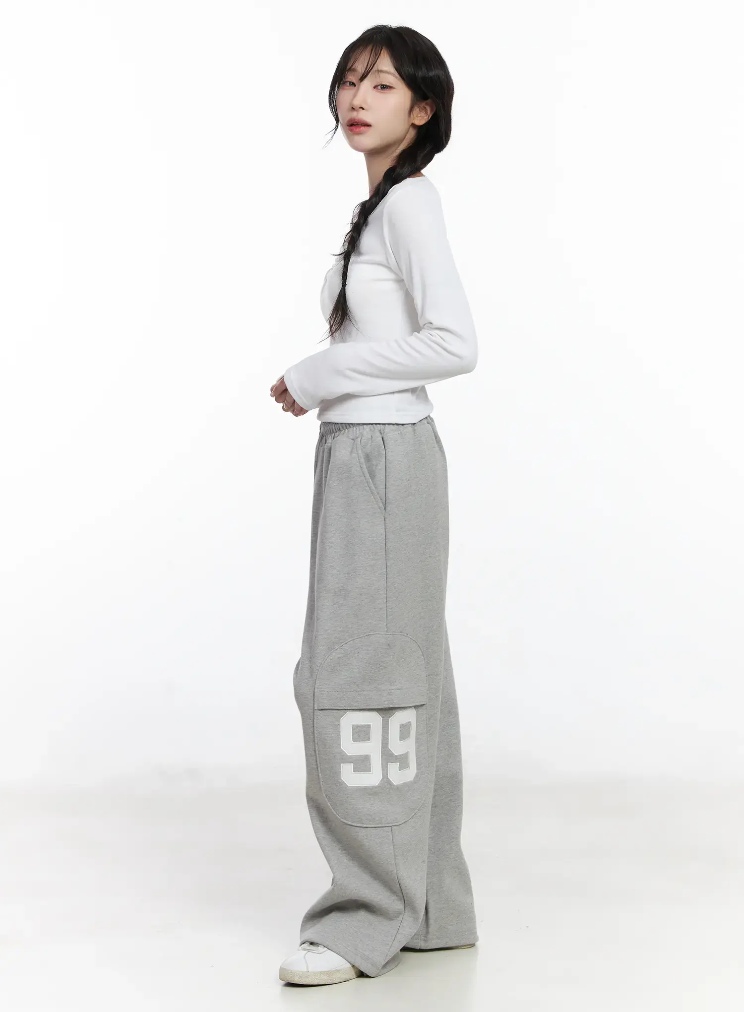 Shirring Heart Neck Long Sleeve Top CJ527 - Image 4