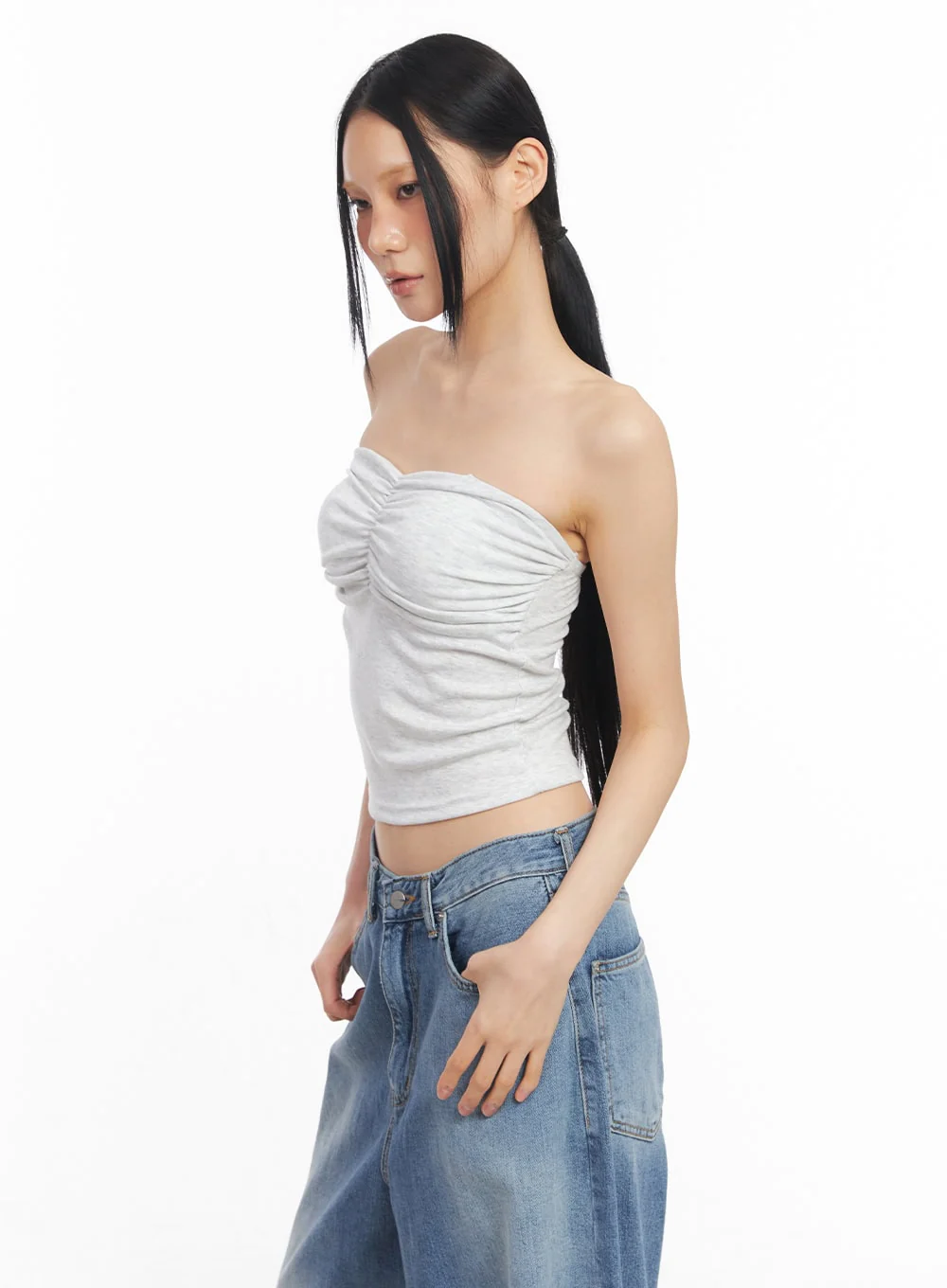 Shirring Padded Tube Top CY528 - Image 3