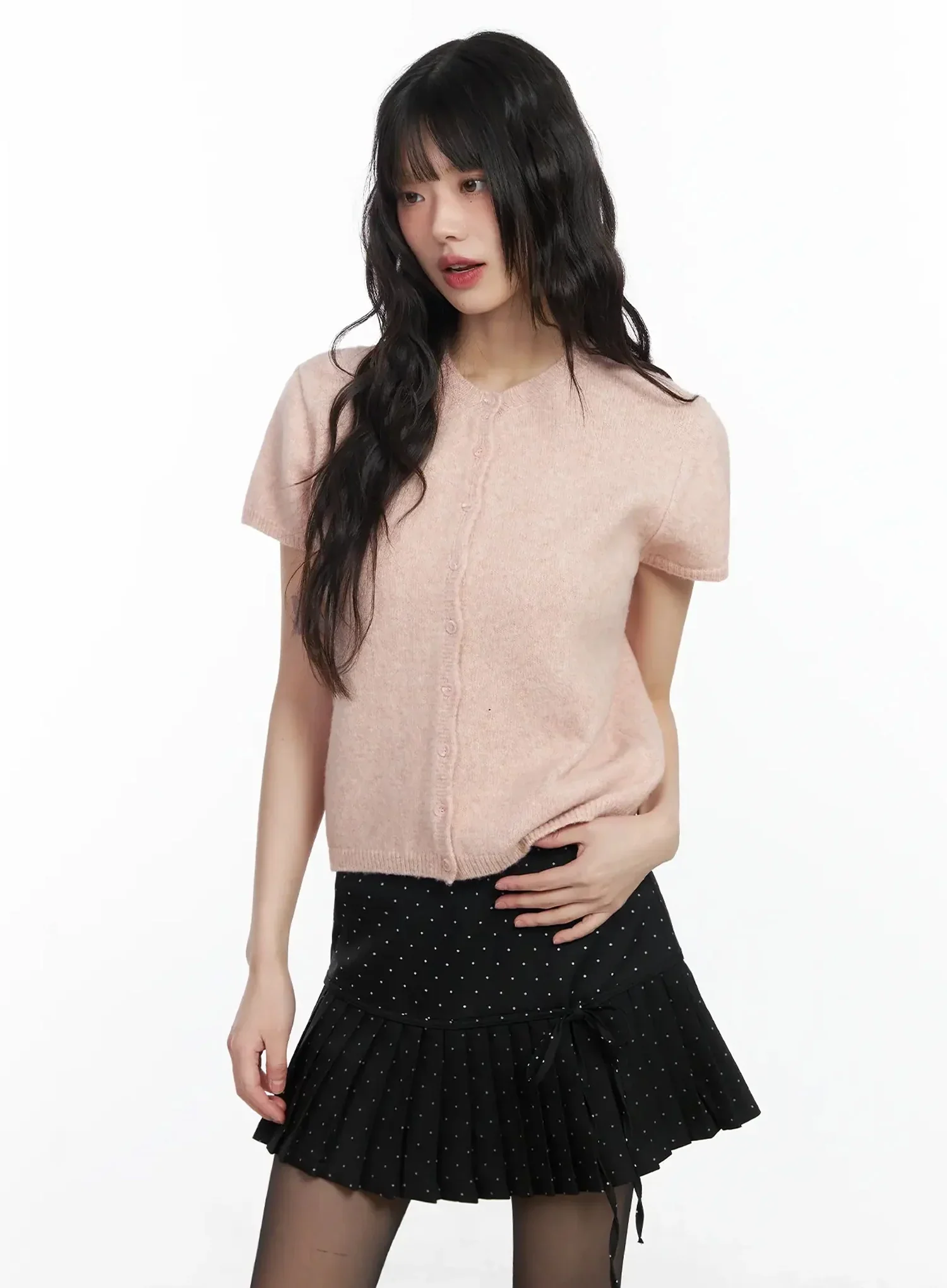 Short Sleeve Knit Top IF505 - Image 2