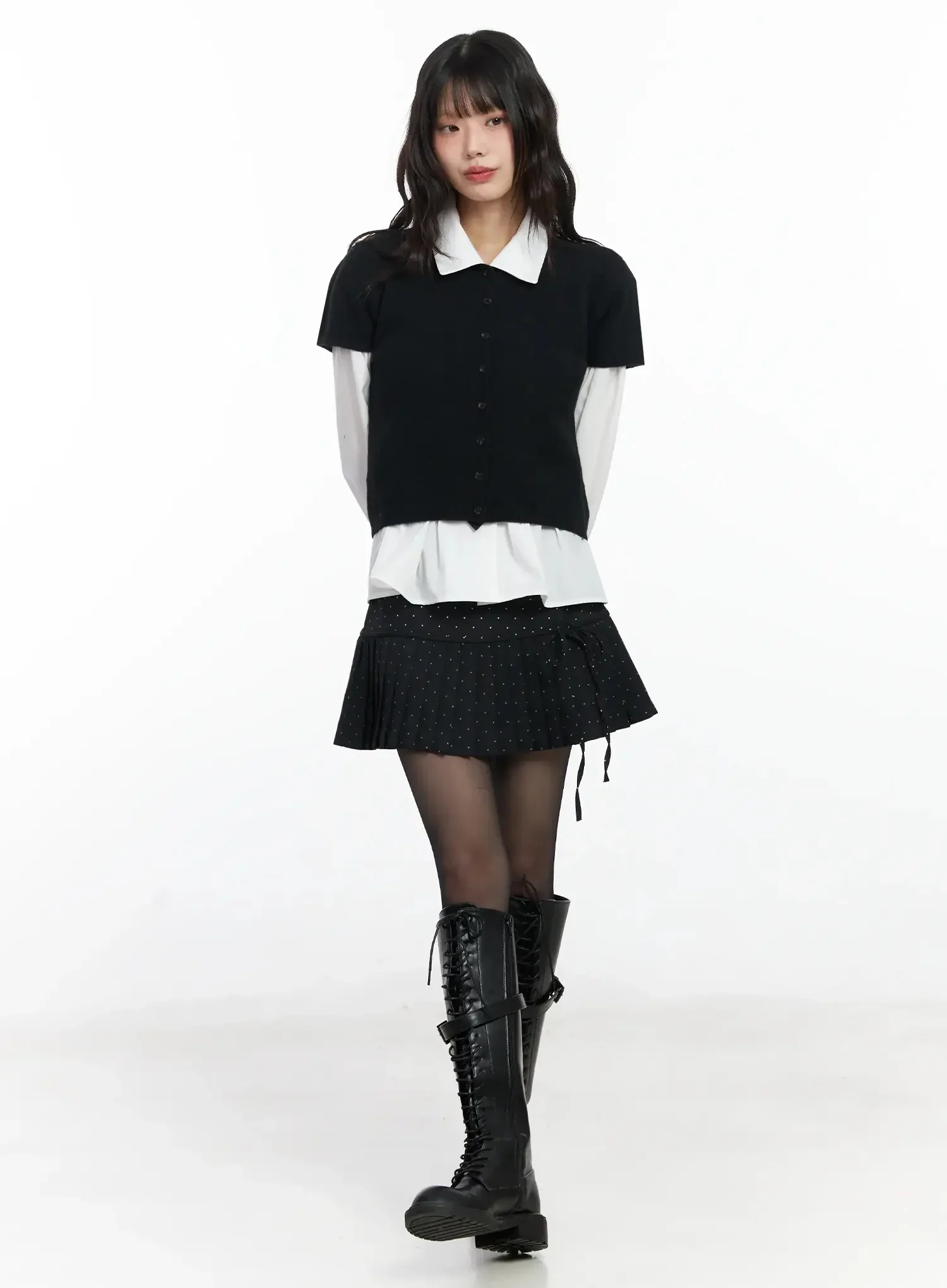 Short Sleeve Knit Top IF505 - Image 5