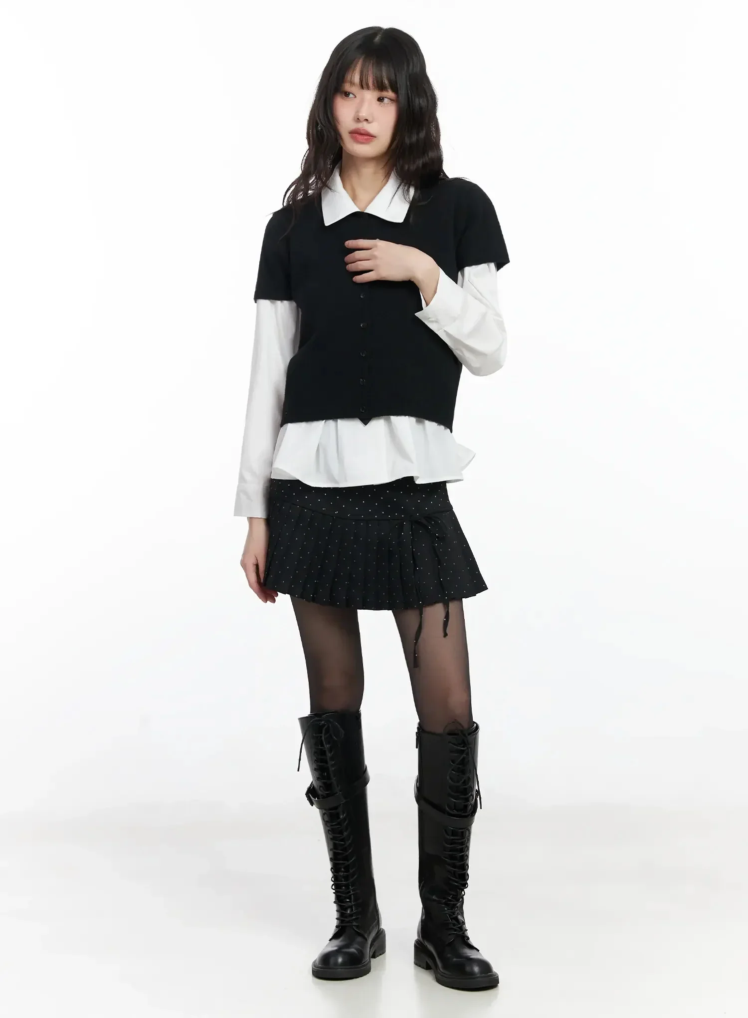 Short Sleeve Knit Top IF505 - Image 8