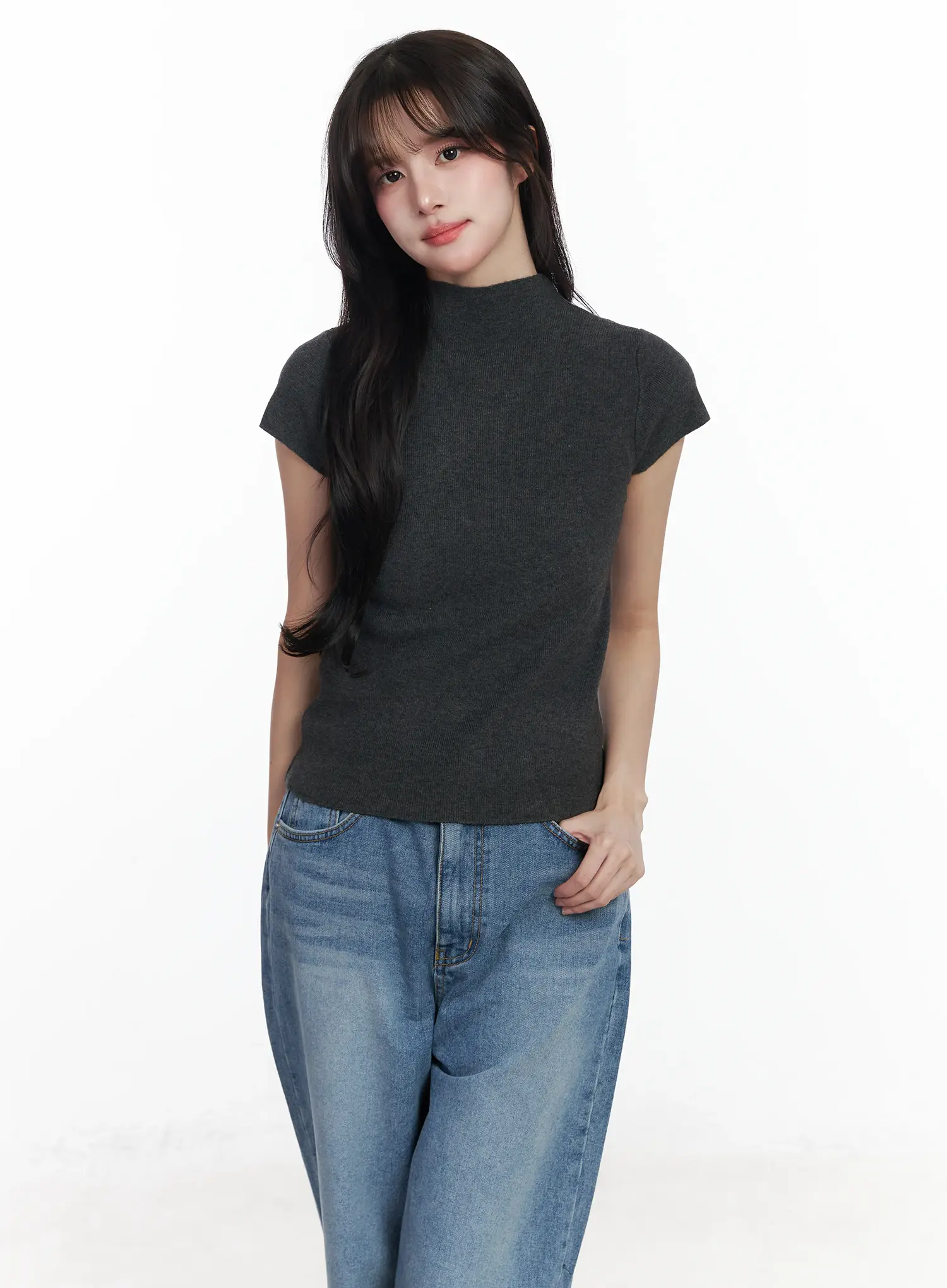 Short Sleeve Knit Top IJ529 - Image 12