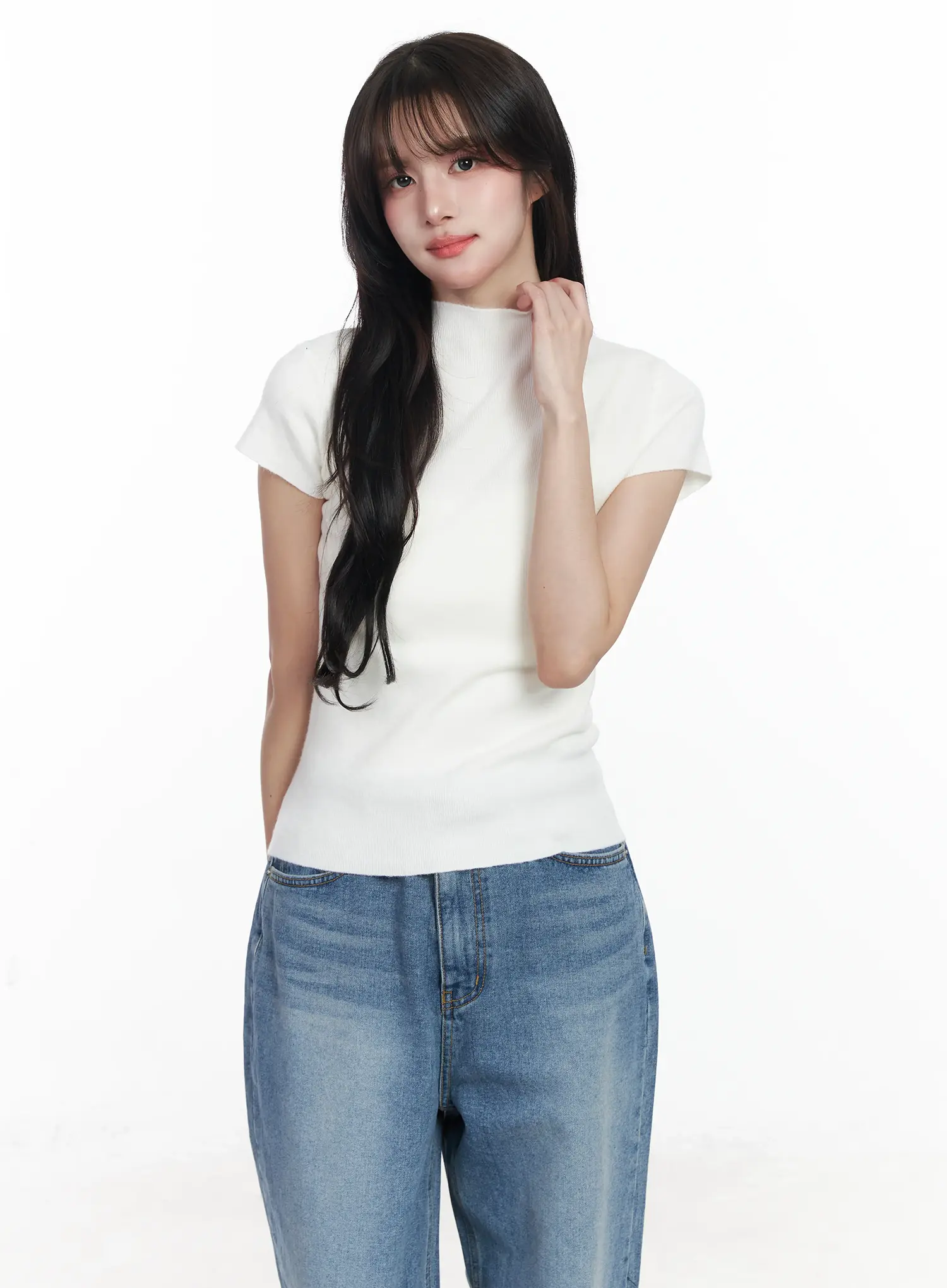 Short Sleeve Knit Top IJ529 - Image 2