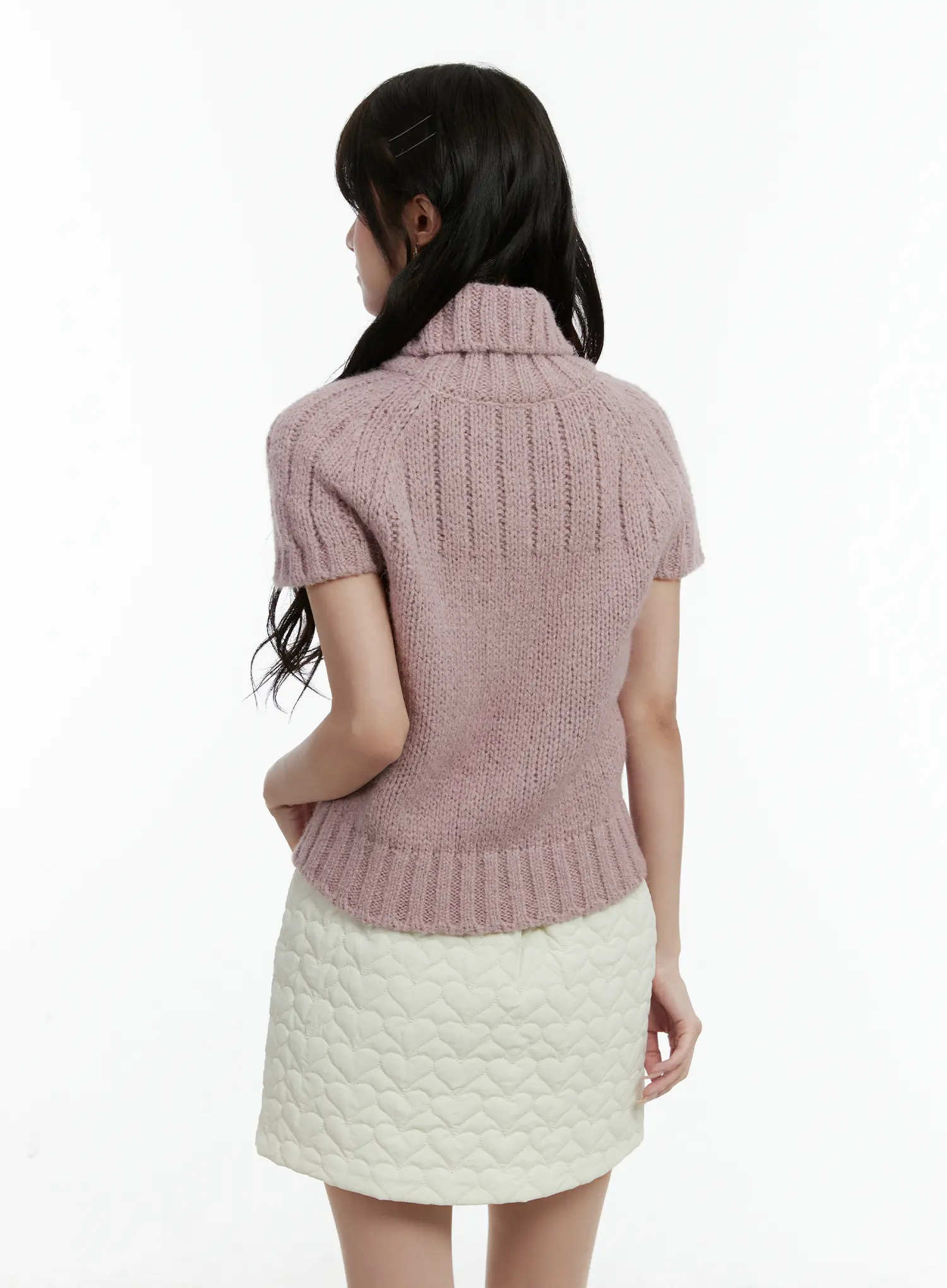 Short Sleeve Turtleneck Knit Top CD523 - Image 7