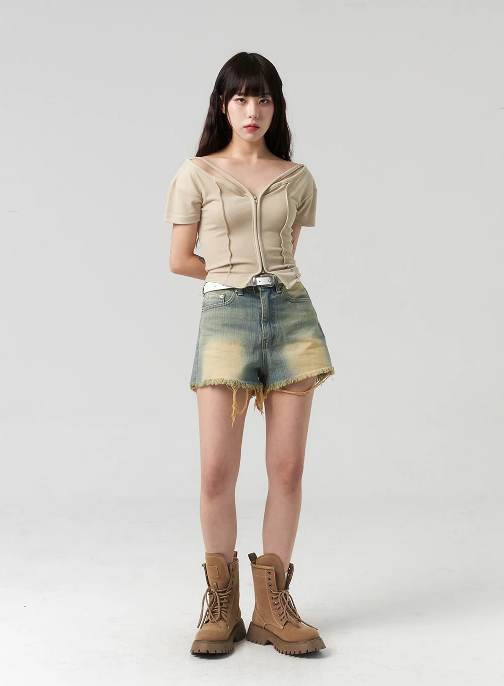 Short Sleeve Zip-Up CL314 - Image 3
