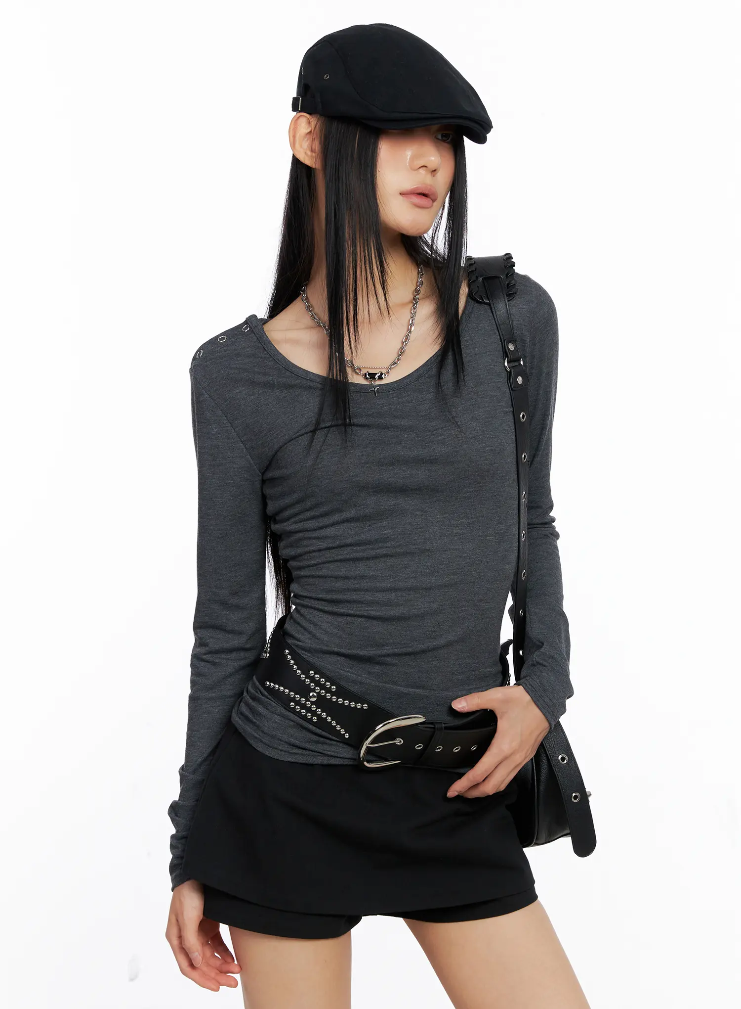 Shoulder Snap Detail Long Sleeve CS509