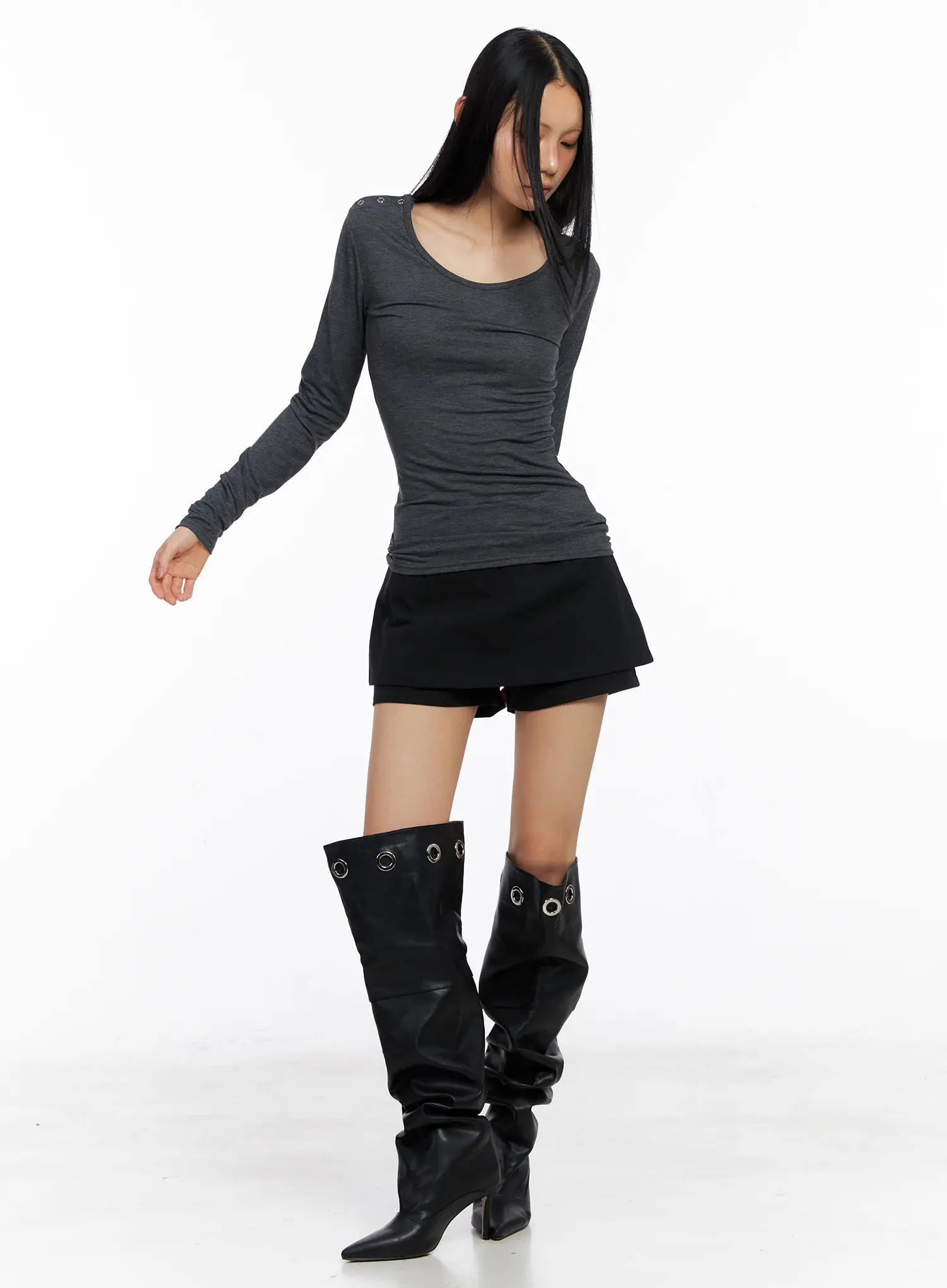 Shoulder Snap Detail Long Sleeve CS509 - Image 3