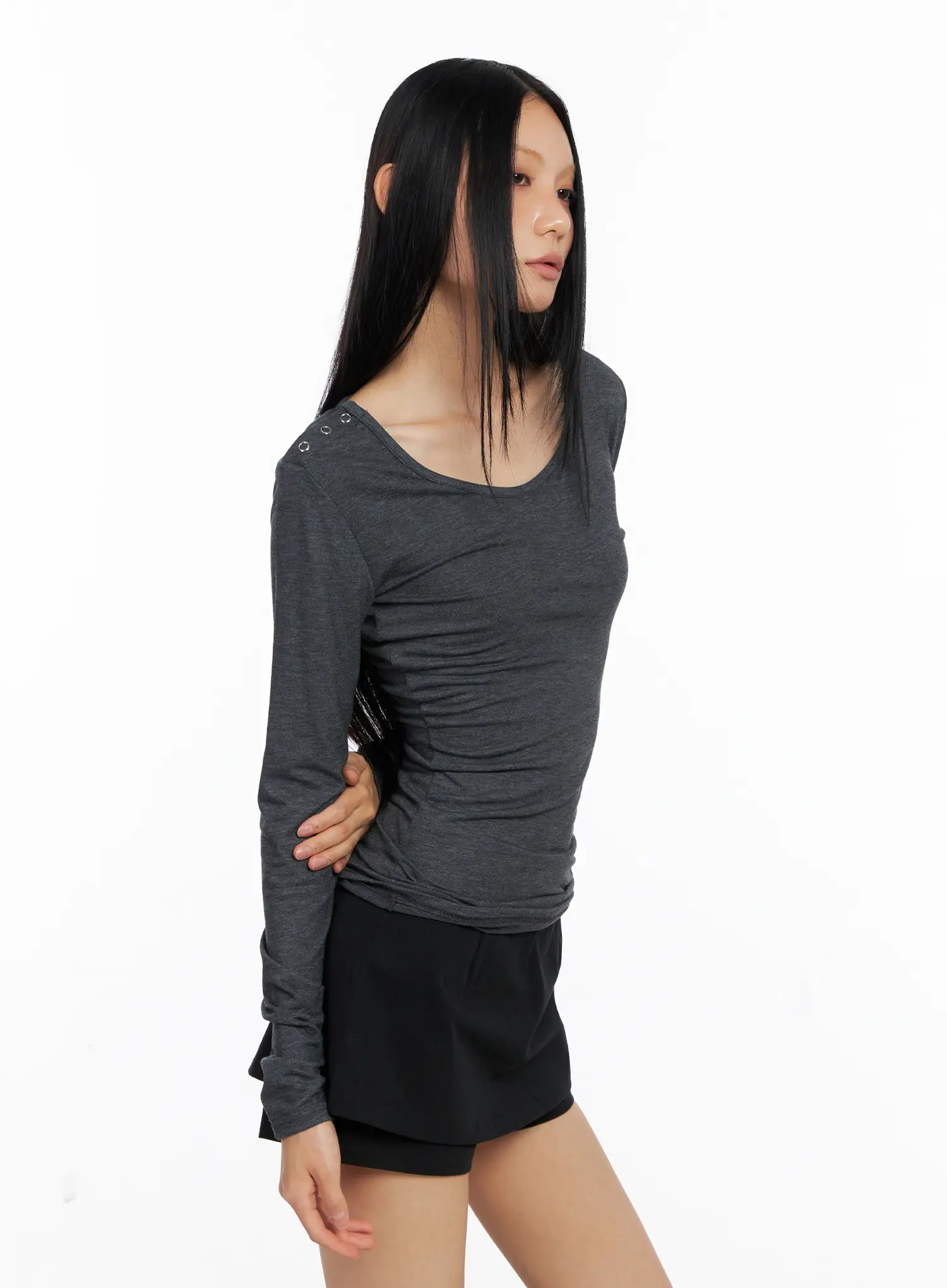 Shoulder Snap Detail Long Sleeve CS509 - Image 6