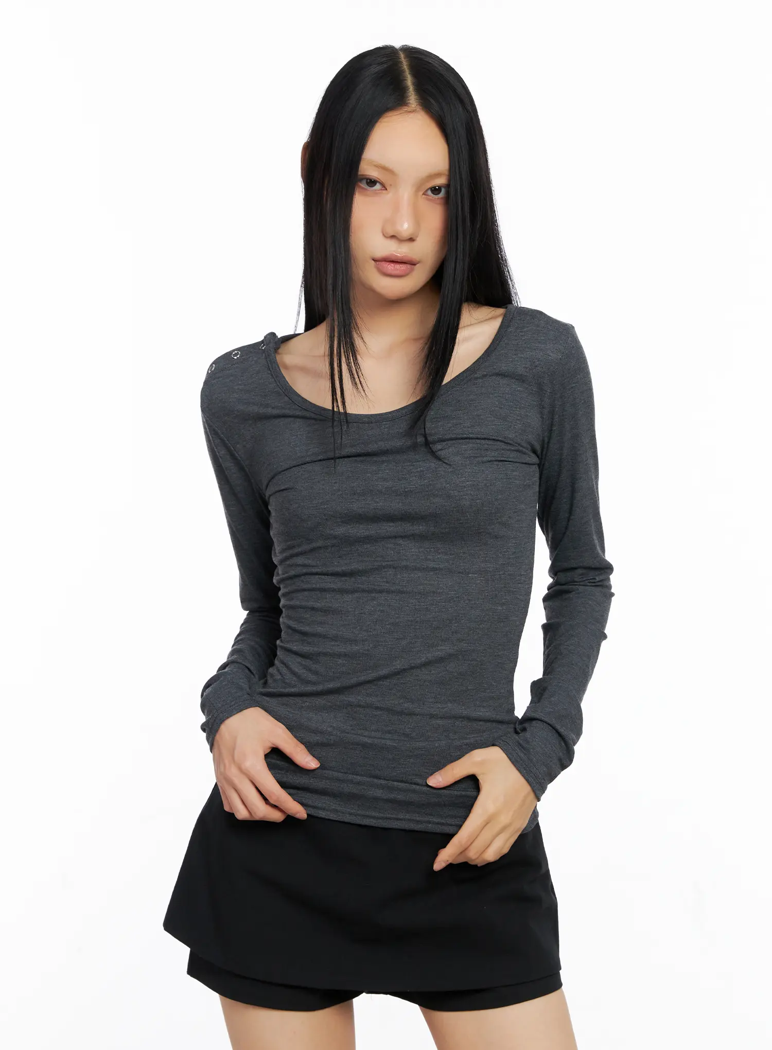 Shoulder Snap Detail Long Sleeve CS509 - Image 9