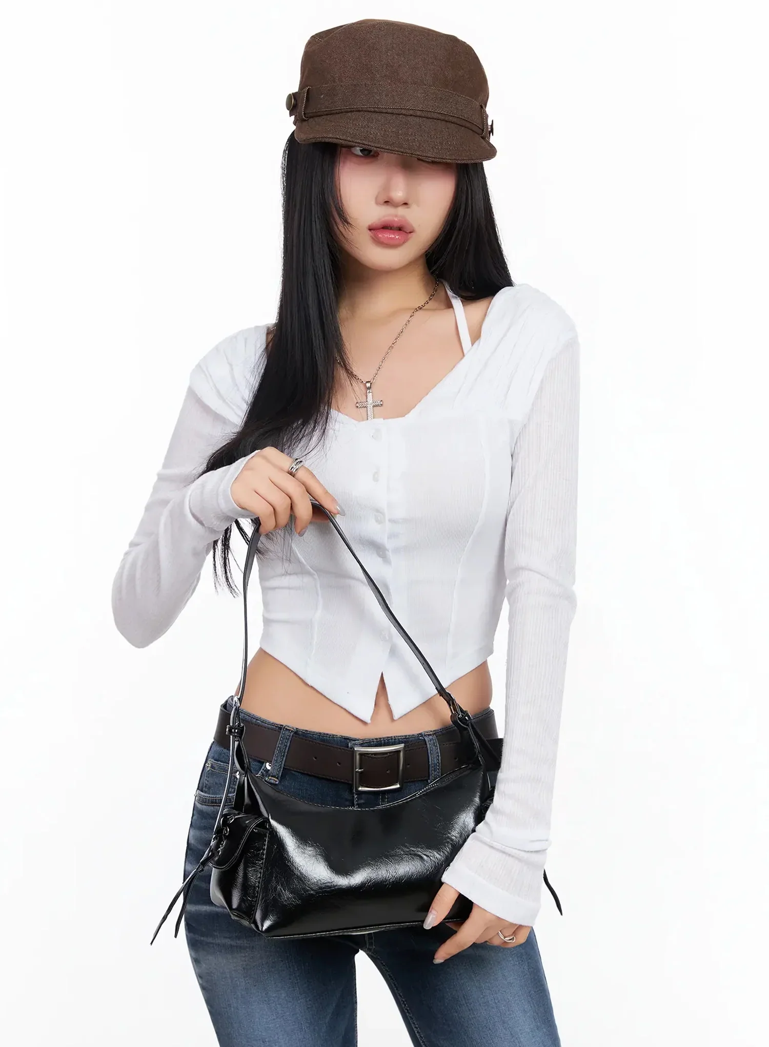 Side Corset Detail Shoulder Bag CA513 - Image 6