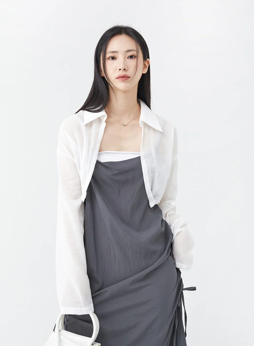 Side Shirring Sleeveless Strap Maxi Dress OG12 - Image 15