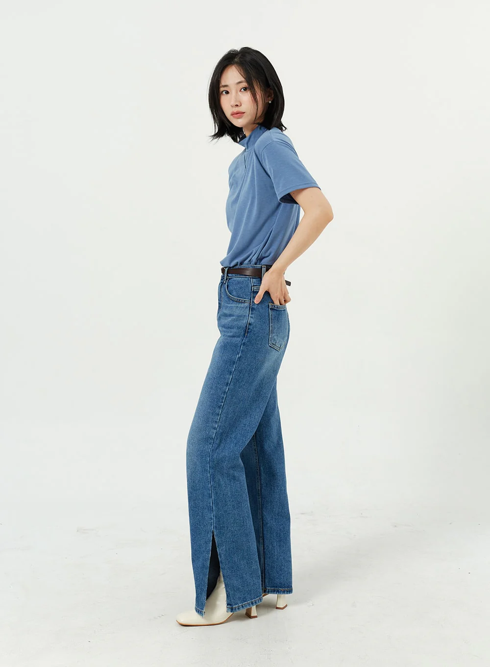 Side Slit Jeans OM308 - Image 3