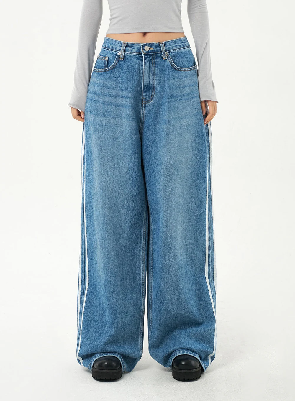 Side Stripe Jeans CA326 - Image 2