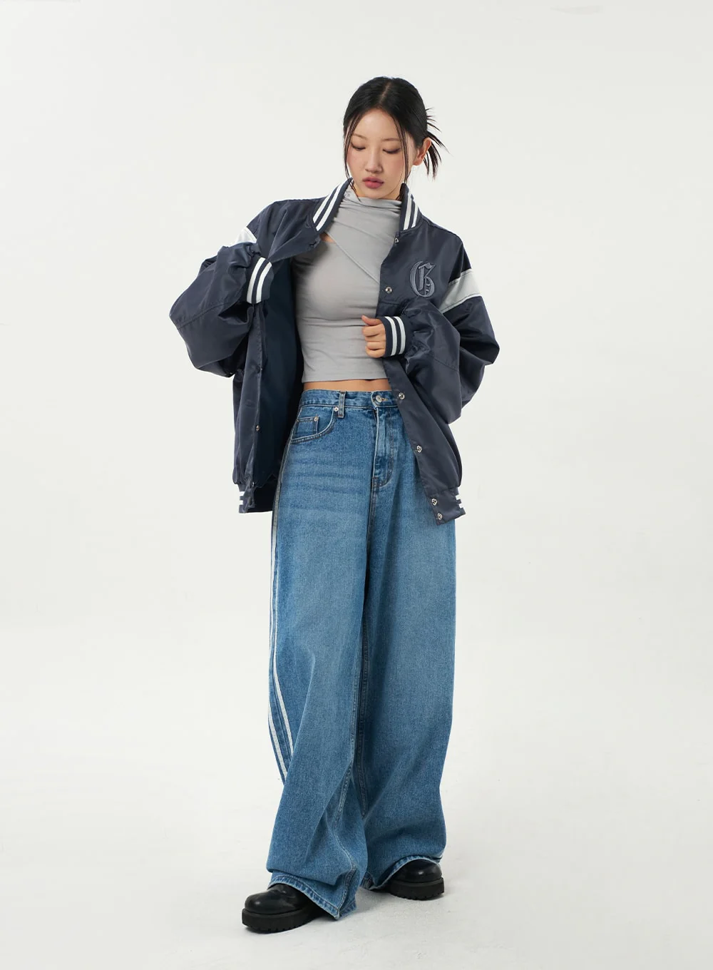 Side Stripe Jeans CA326 - Image 3