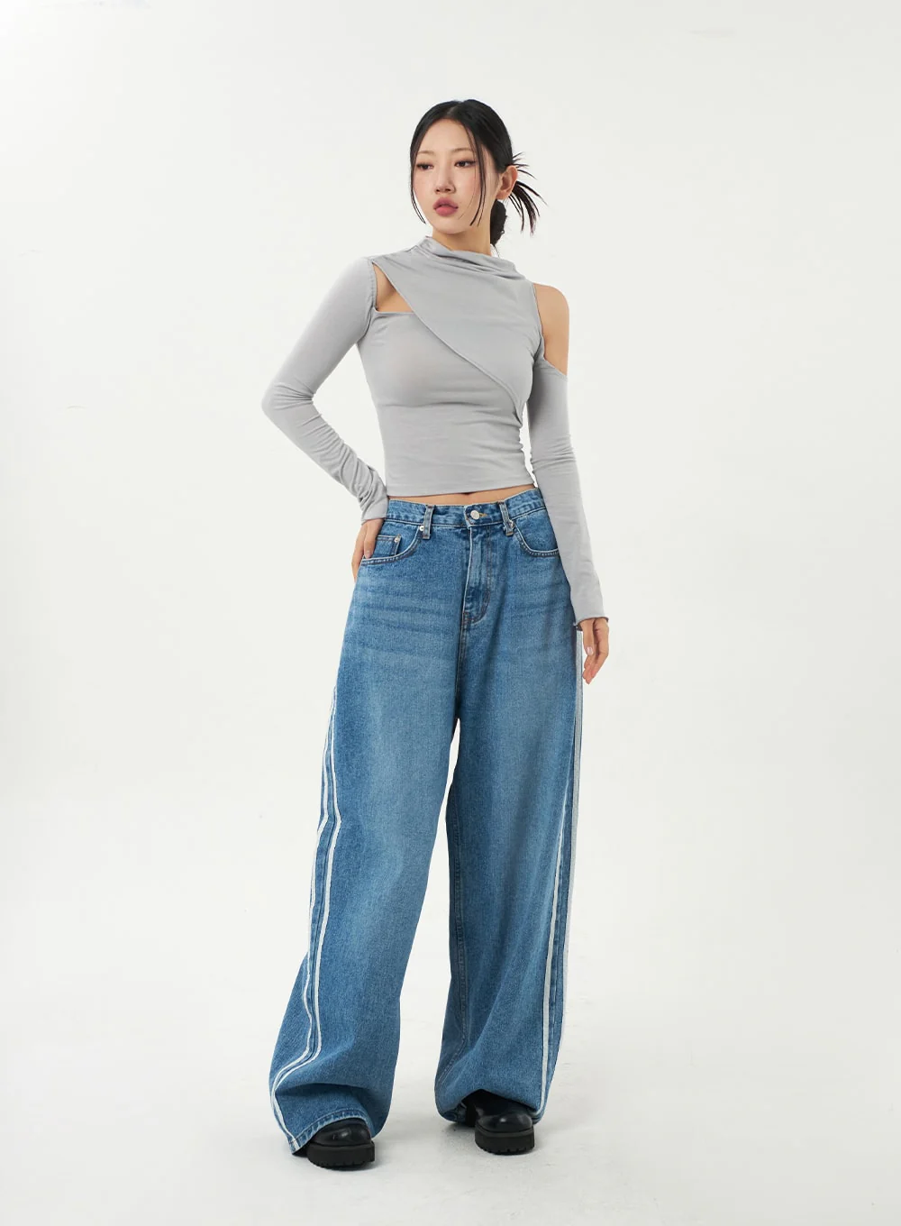 Side Stripe Jeans CA326 - Image 6