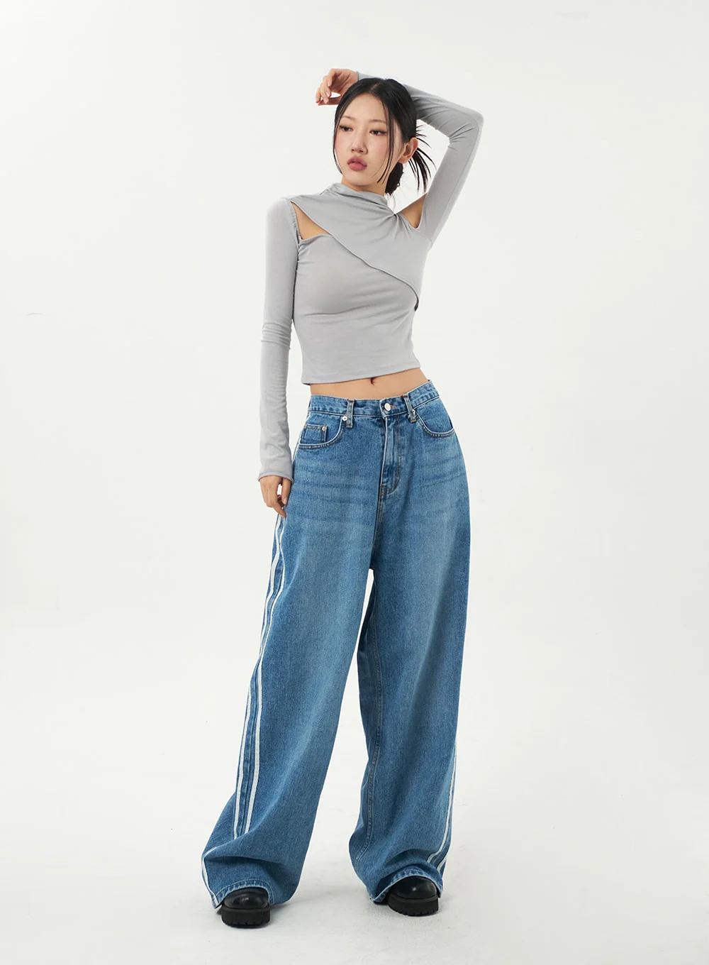 Side Stripe Jeans CA326 - Image 7