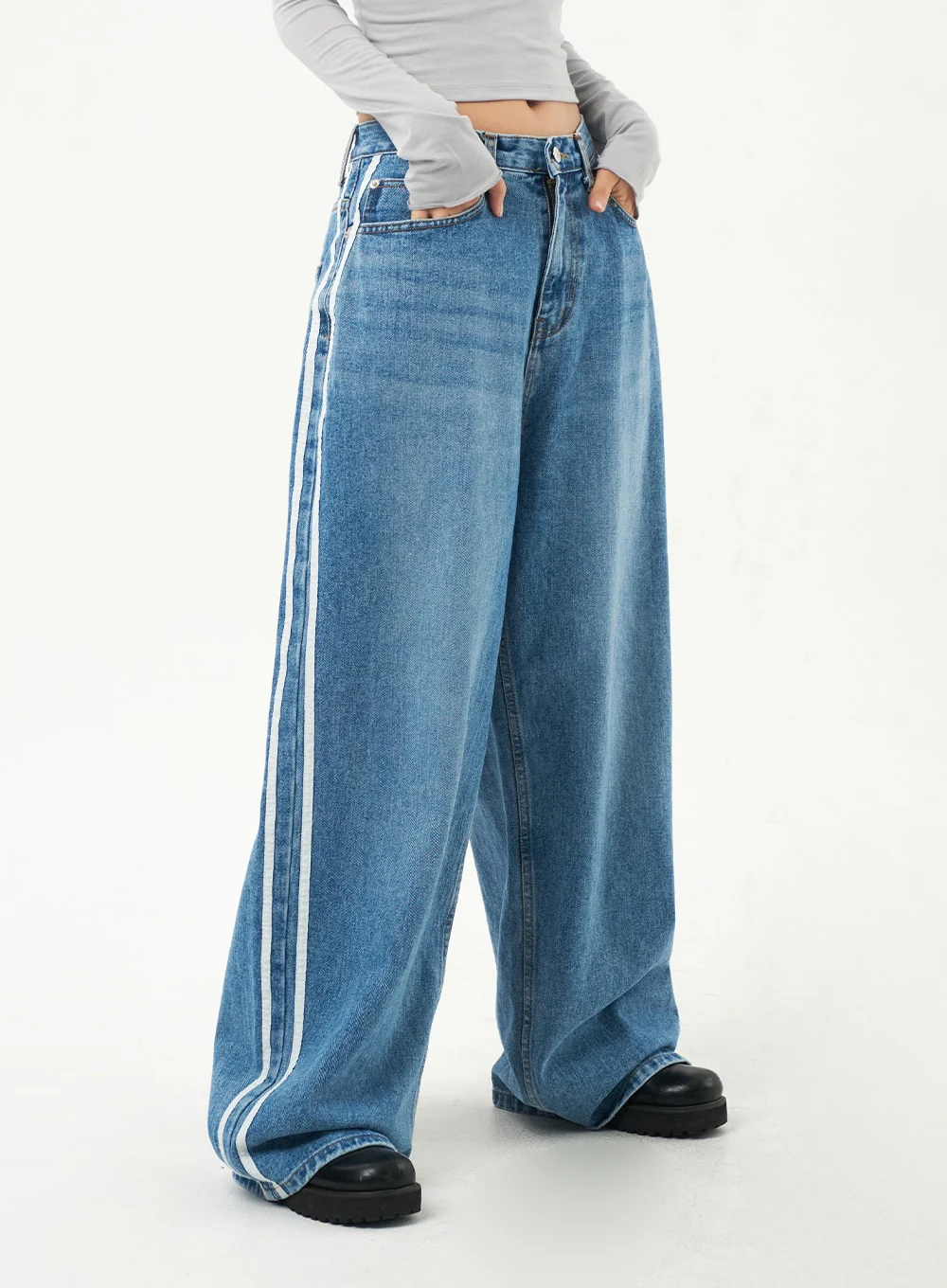 Side Stripe Jeans CA326 - Image 8