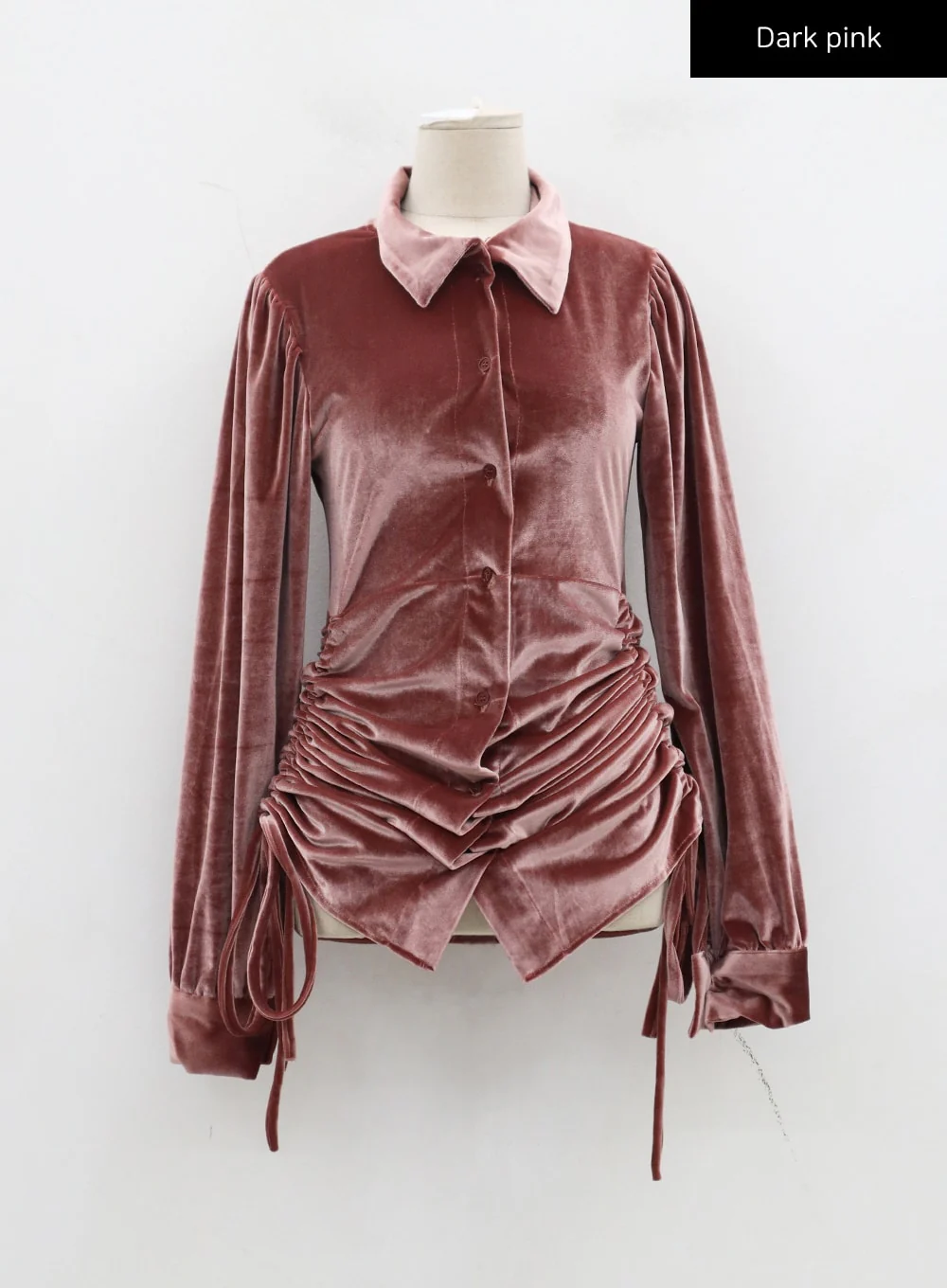 Side Tie Ruching Velvet Long Sleeve Mini Dress CD23 - Image 14