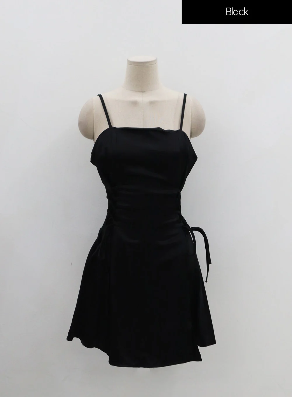 Silky Satin Cross Waist Tie Thin Strap Mini Dress IO27 - Image 13