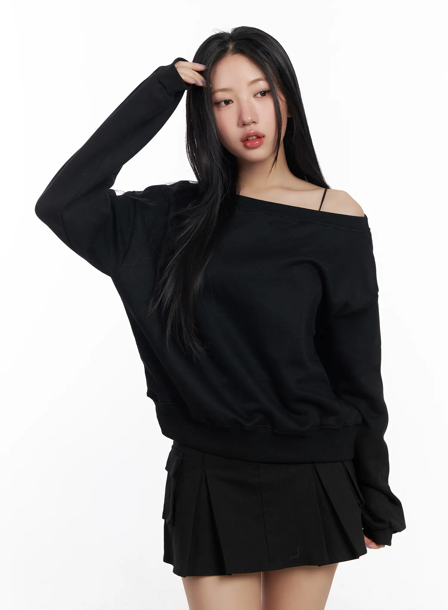 Simple Off-Shoulder Sweatshirt CF503 - Image 12