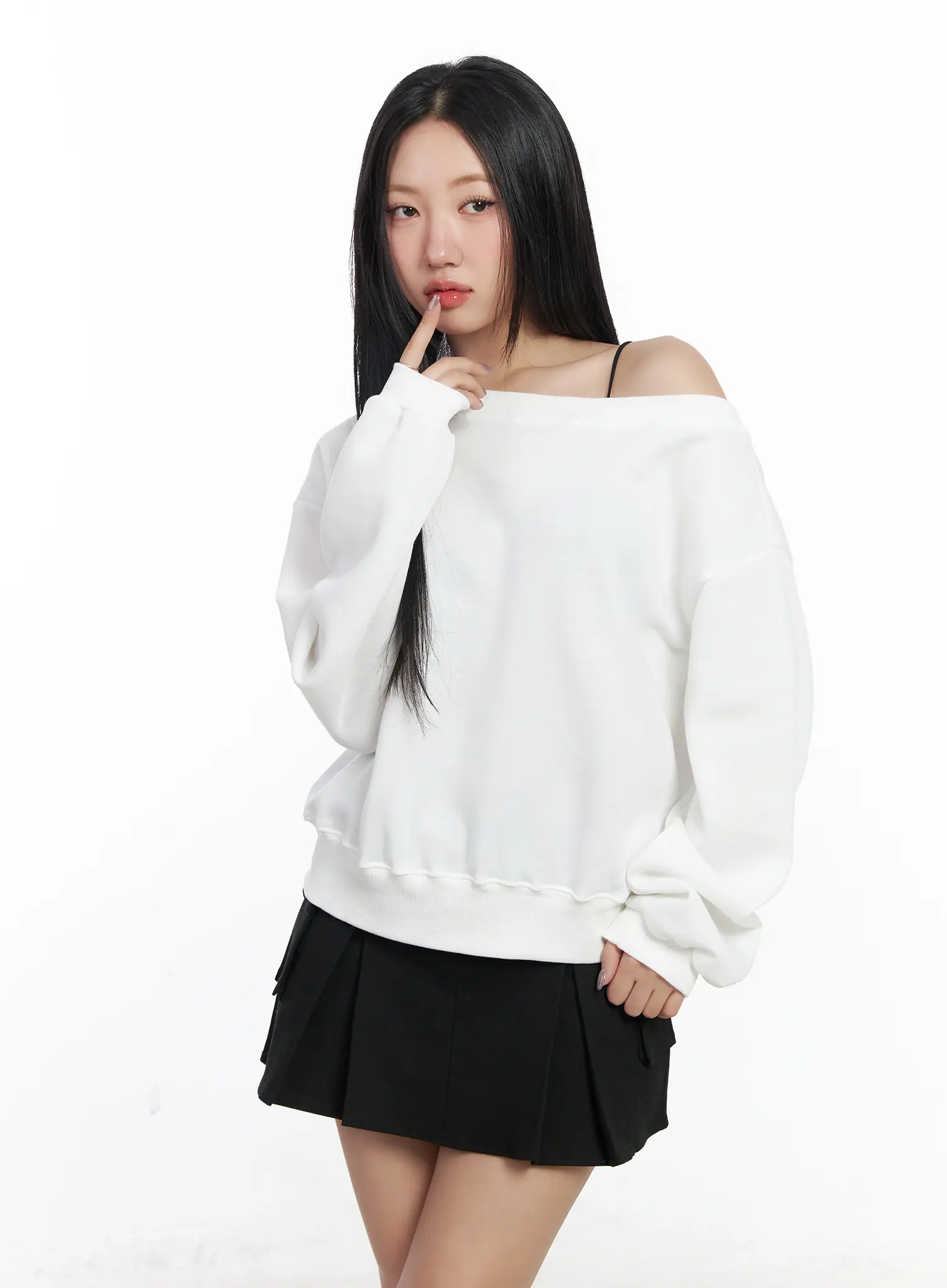 Simple Off-Shoulder Sweatshirt CF503 - Image 6