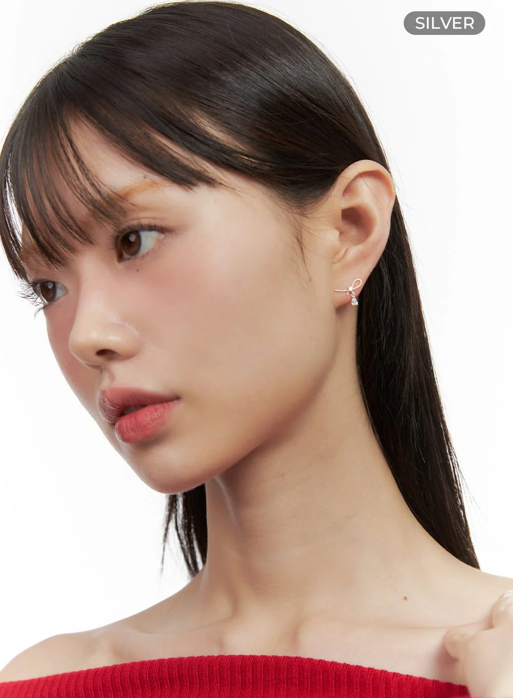 Simple Silver Earrings IO418 - Image 6