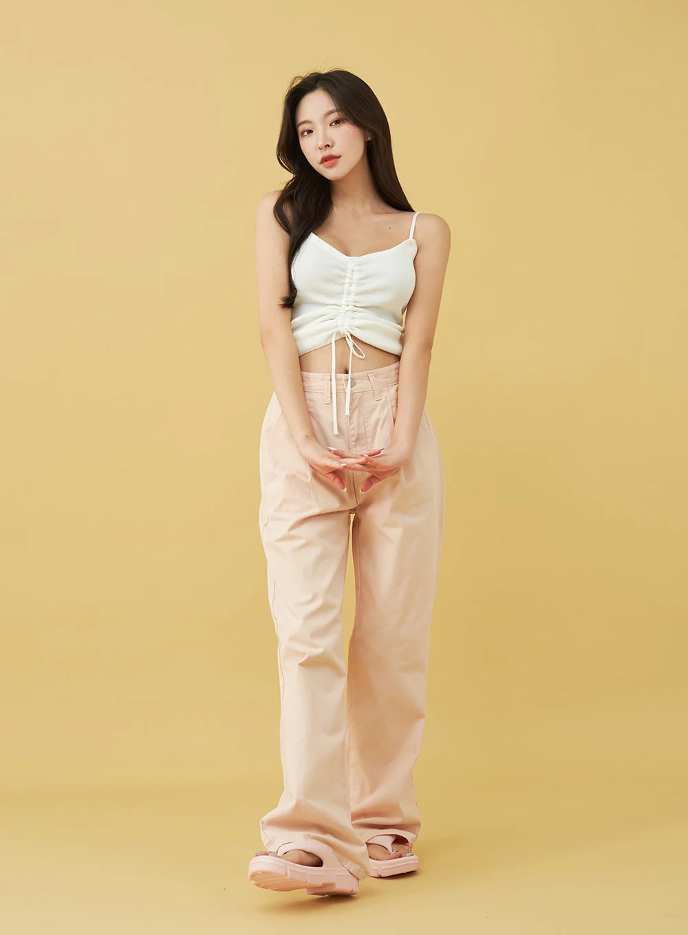 SIngle Pin-tuck Wide Cotton Pants BU13 - Image 15