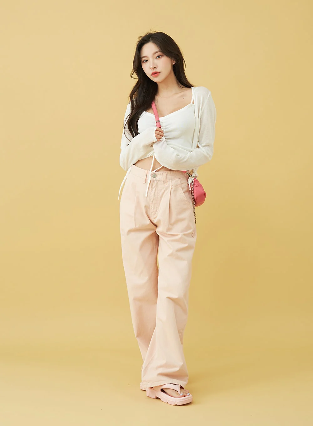 SIngle Pin-tuck Wide Cotton Pants BU13 - Image 3