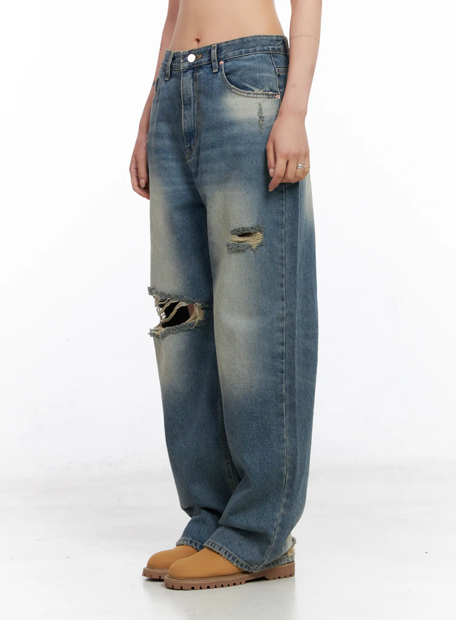 Siya Print Washed Wide-Leg Jeans CO508 - Image 11