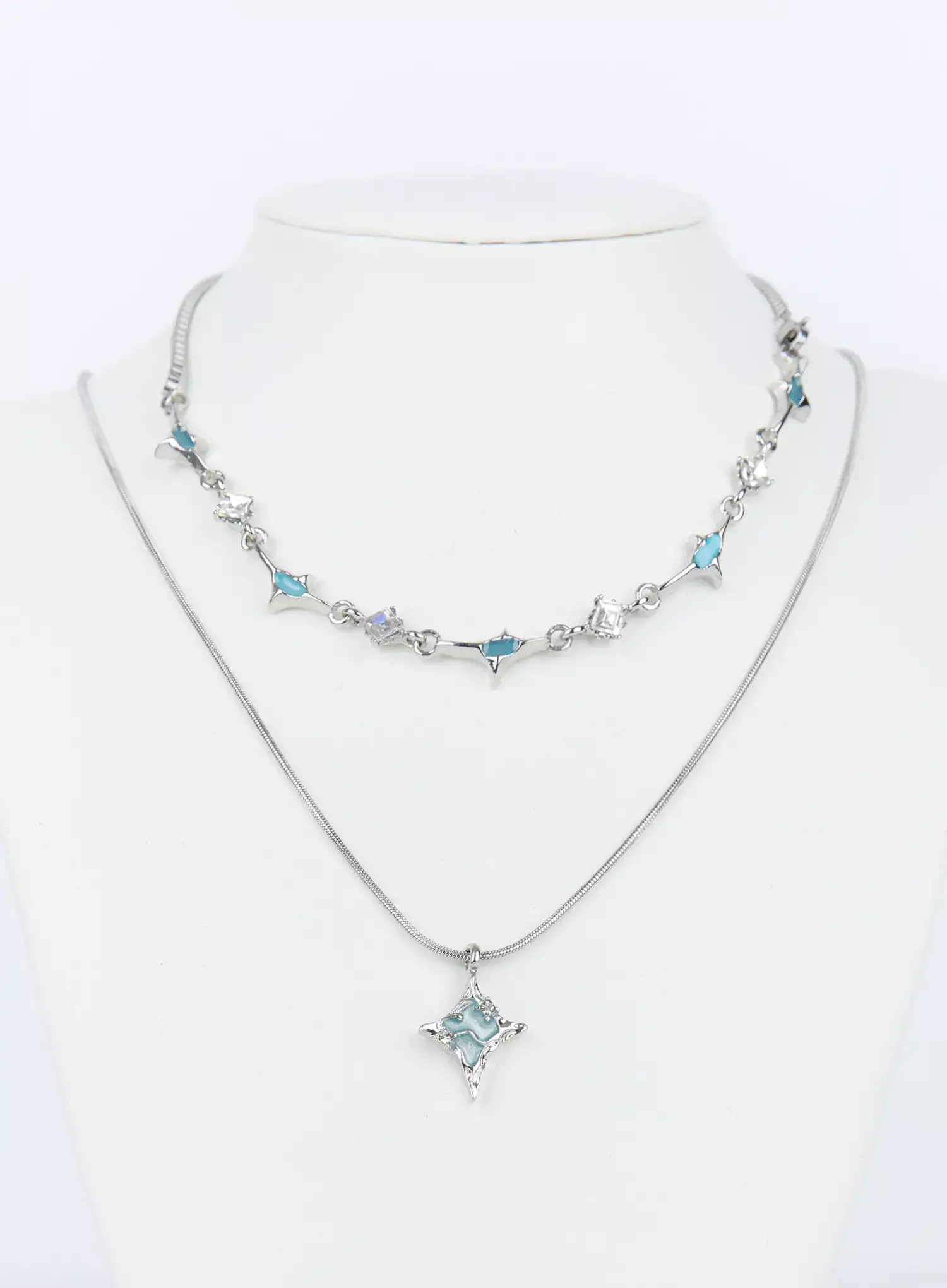 Sky Beaded Layered Necklace IG512 - Image 6
