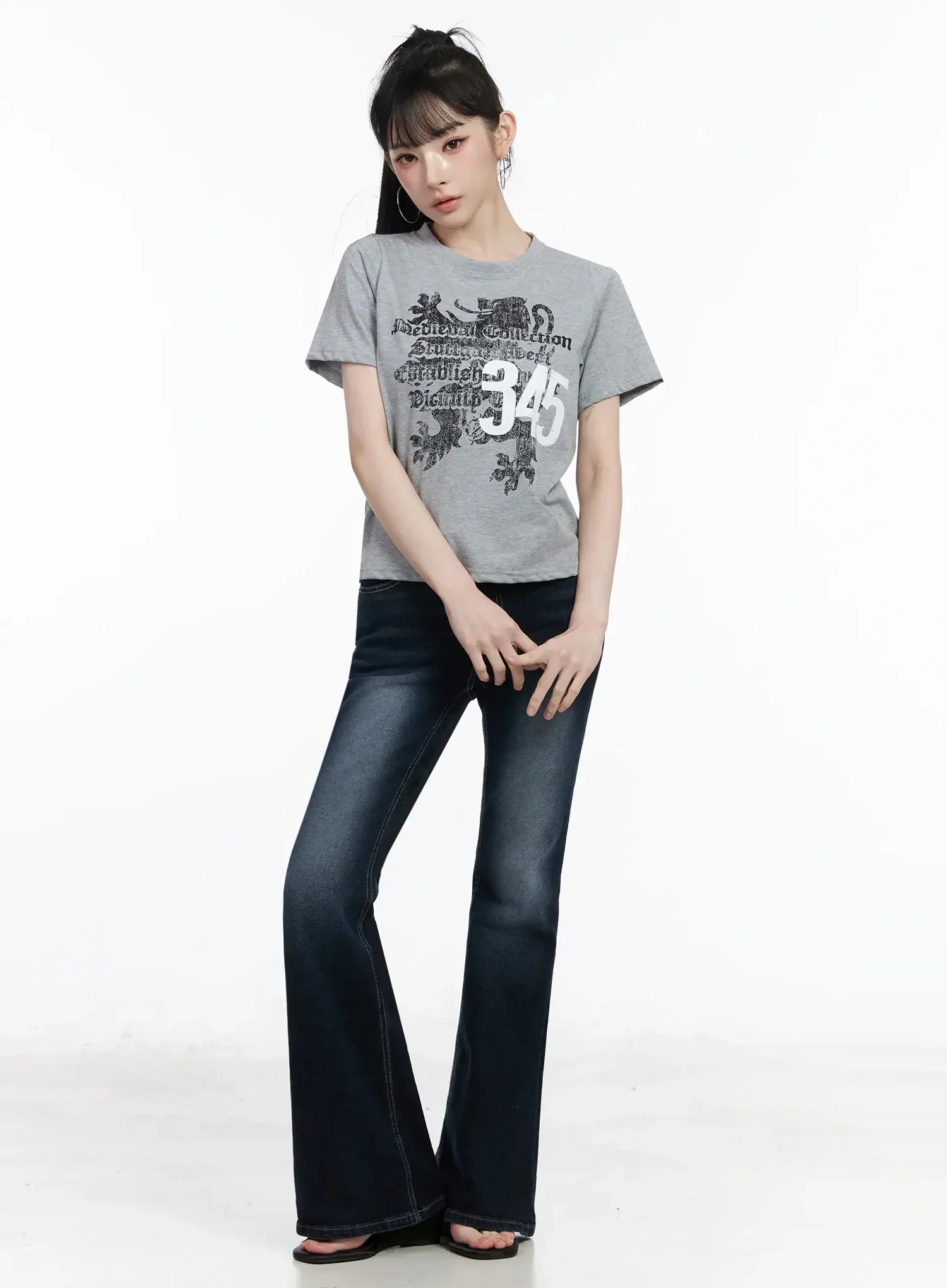 Skylar High-Waist Flare Jeans IY511 - Image 3