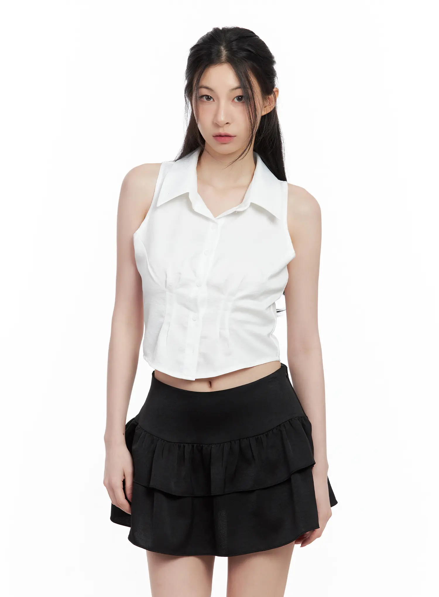 Sleeveless Collared Blouse CU530 - Image 10