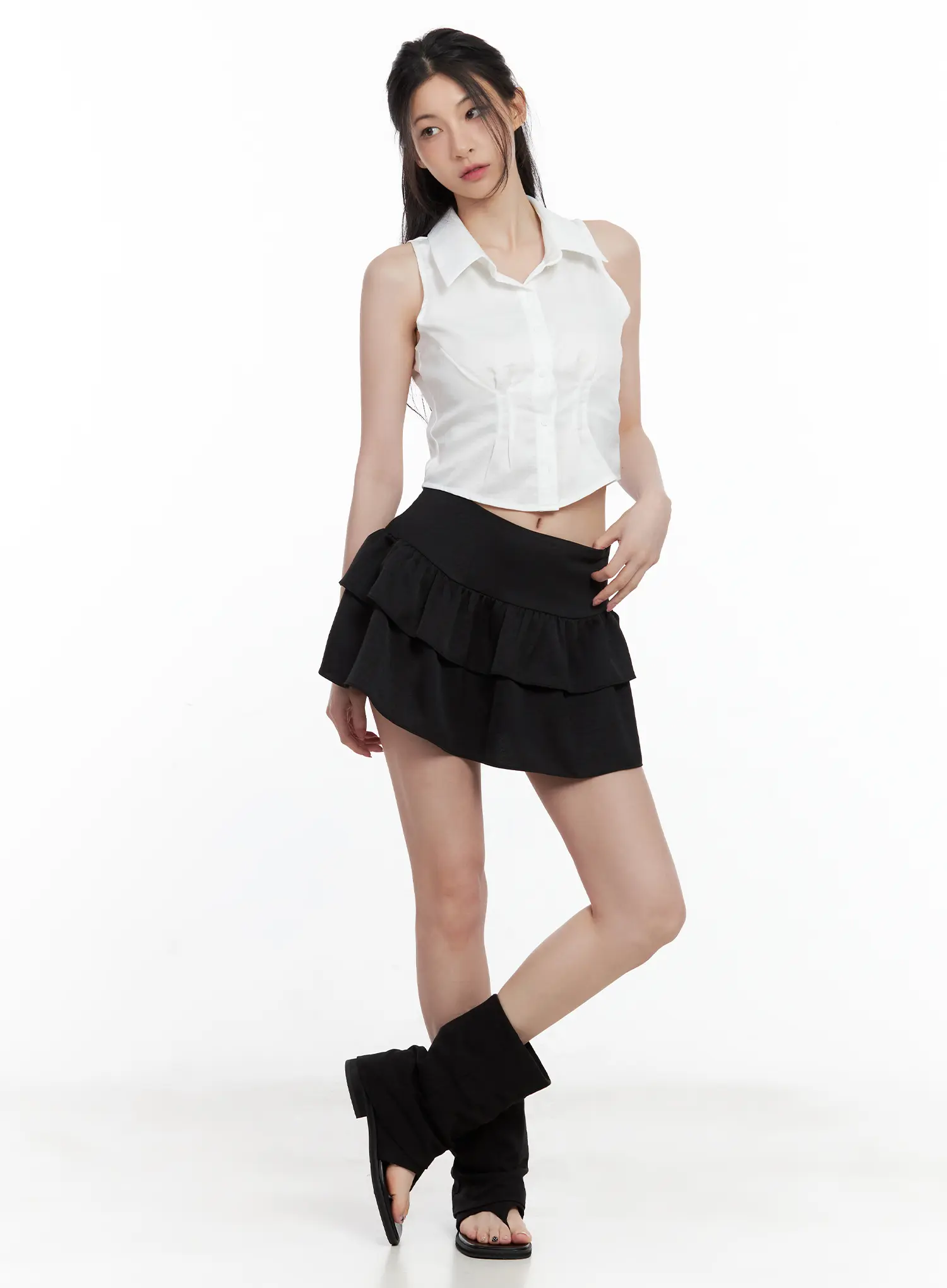 Sleeveless Collared Blouse CU530 - Image 3