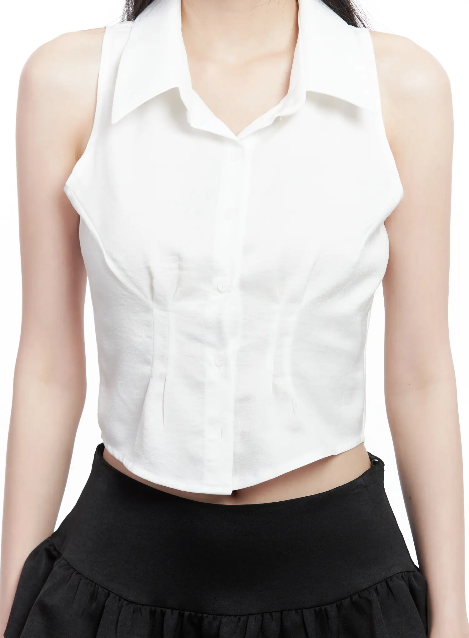 Sleeveless Collared Blouse CU530 - Image 4