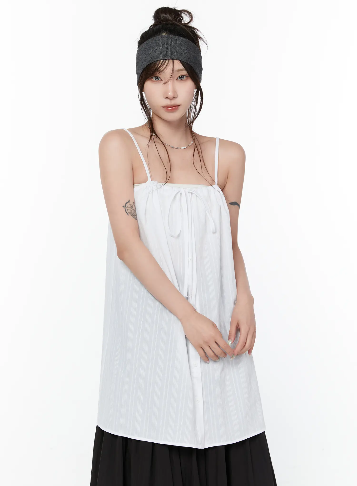 Sleeveless Tie Front Dress CY515