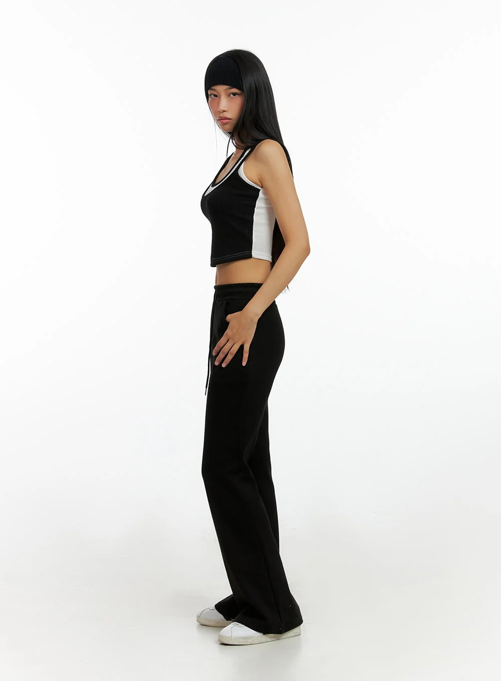 Slim Banded Bootcut Pants IL419 - Image 7