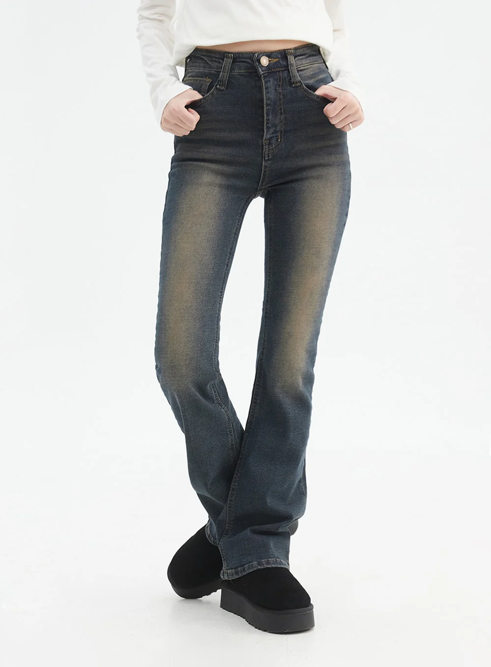 Slim Fit Boot Cut Jeans IN327 - Image 2
