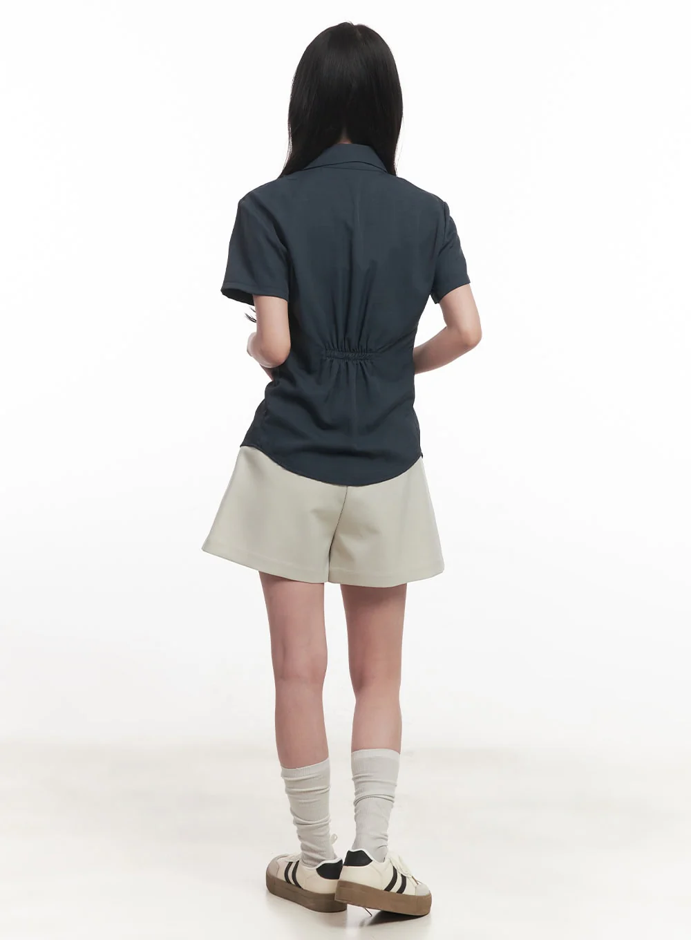 Slim-Fit Buttoned Half-Sleeve Shirt CA510 - Image 4